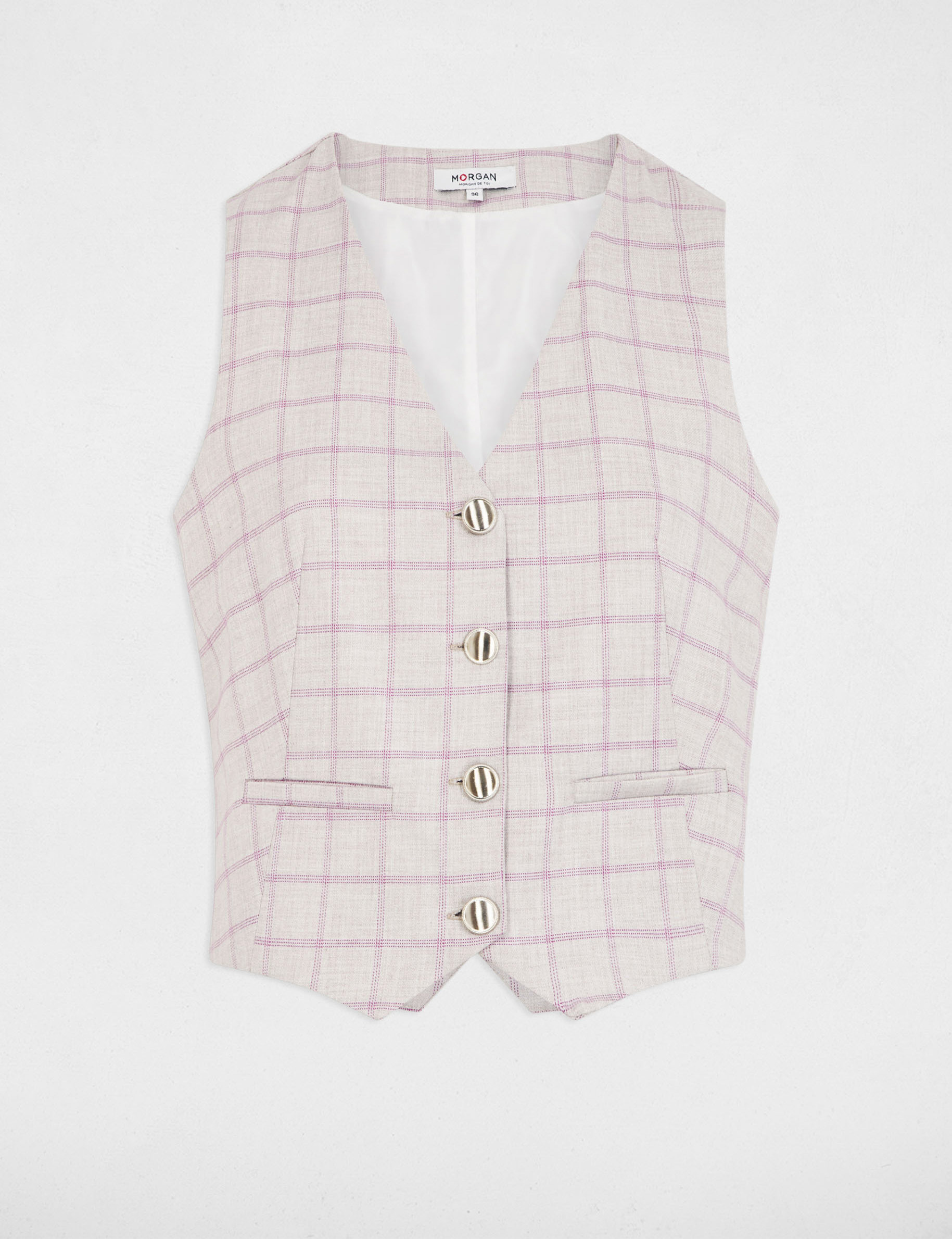 veston sans manches a carreaux multicolore femme mehrfarbig damen