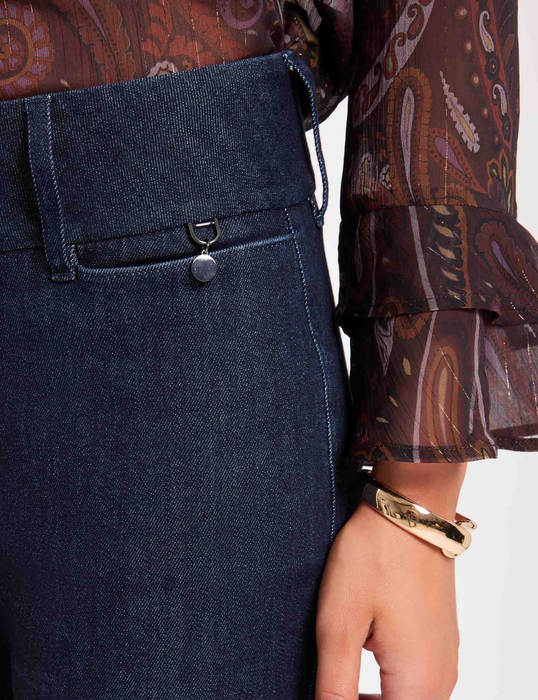 Bootcut-Jeans mit G&uuml;rtel blau damen