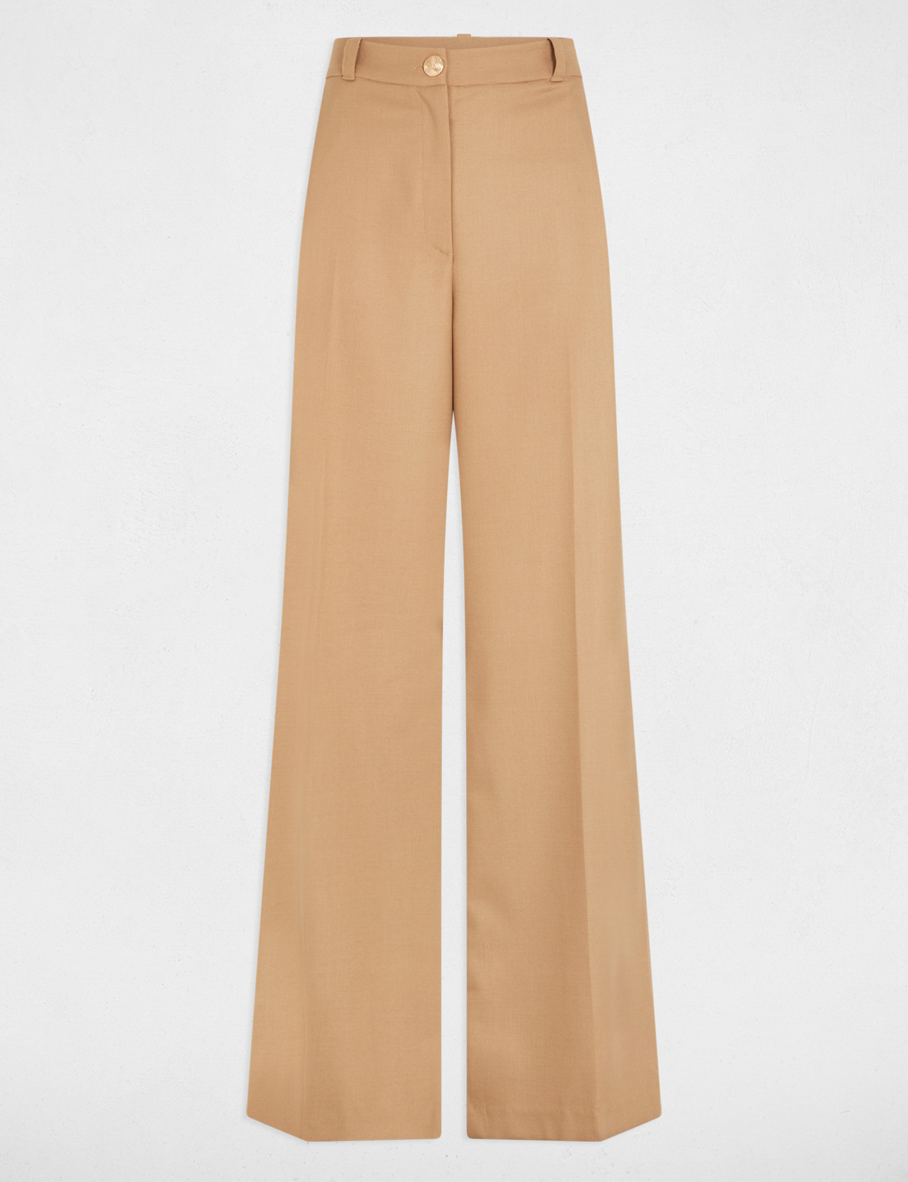 pantalon large a pinces camel femme Pantalon large à pinces camel femme