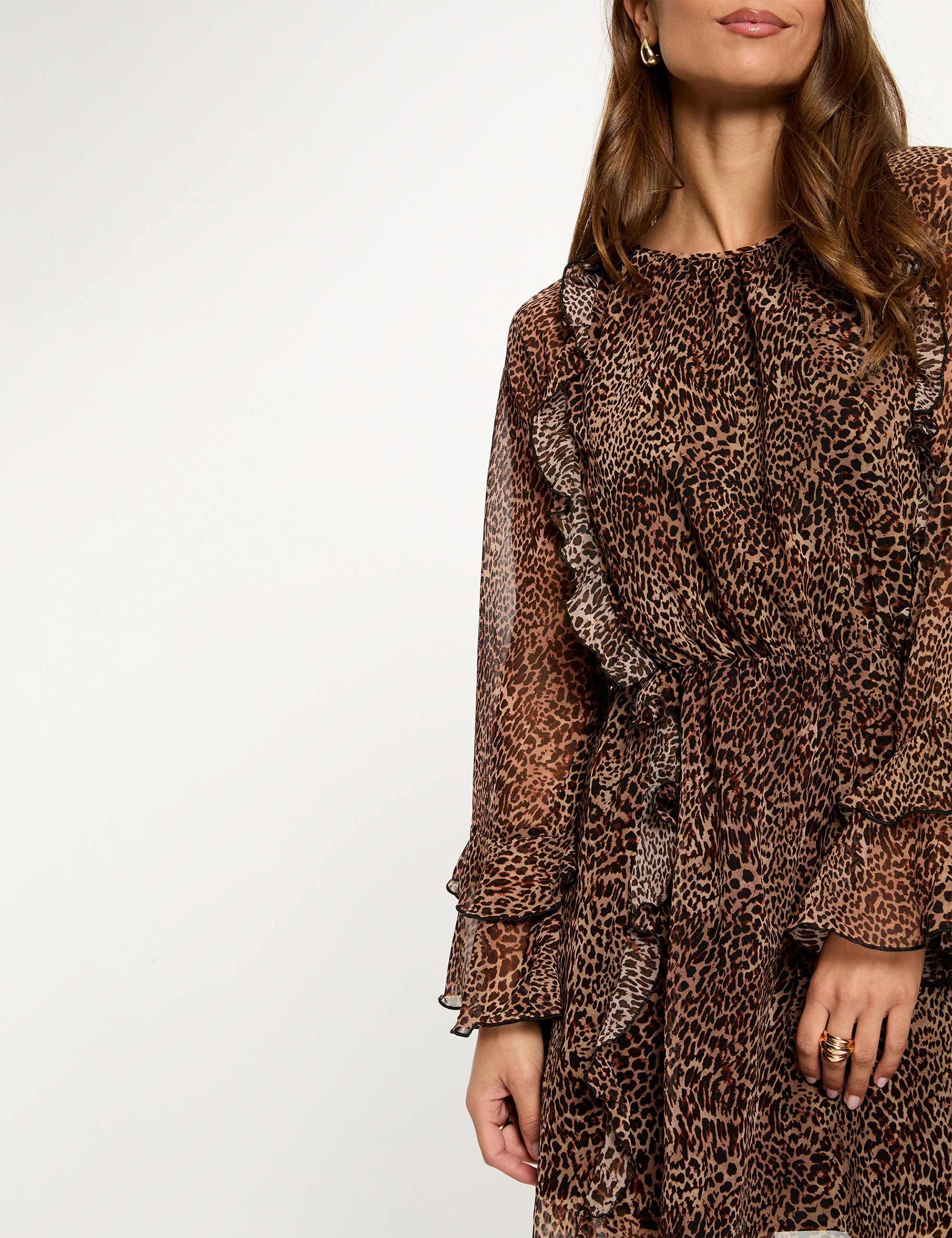 Kurzes, ausgestelltes Kleid mehrfarbig damen