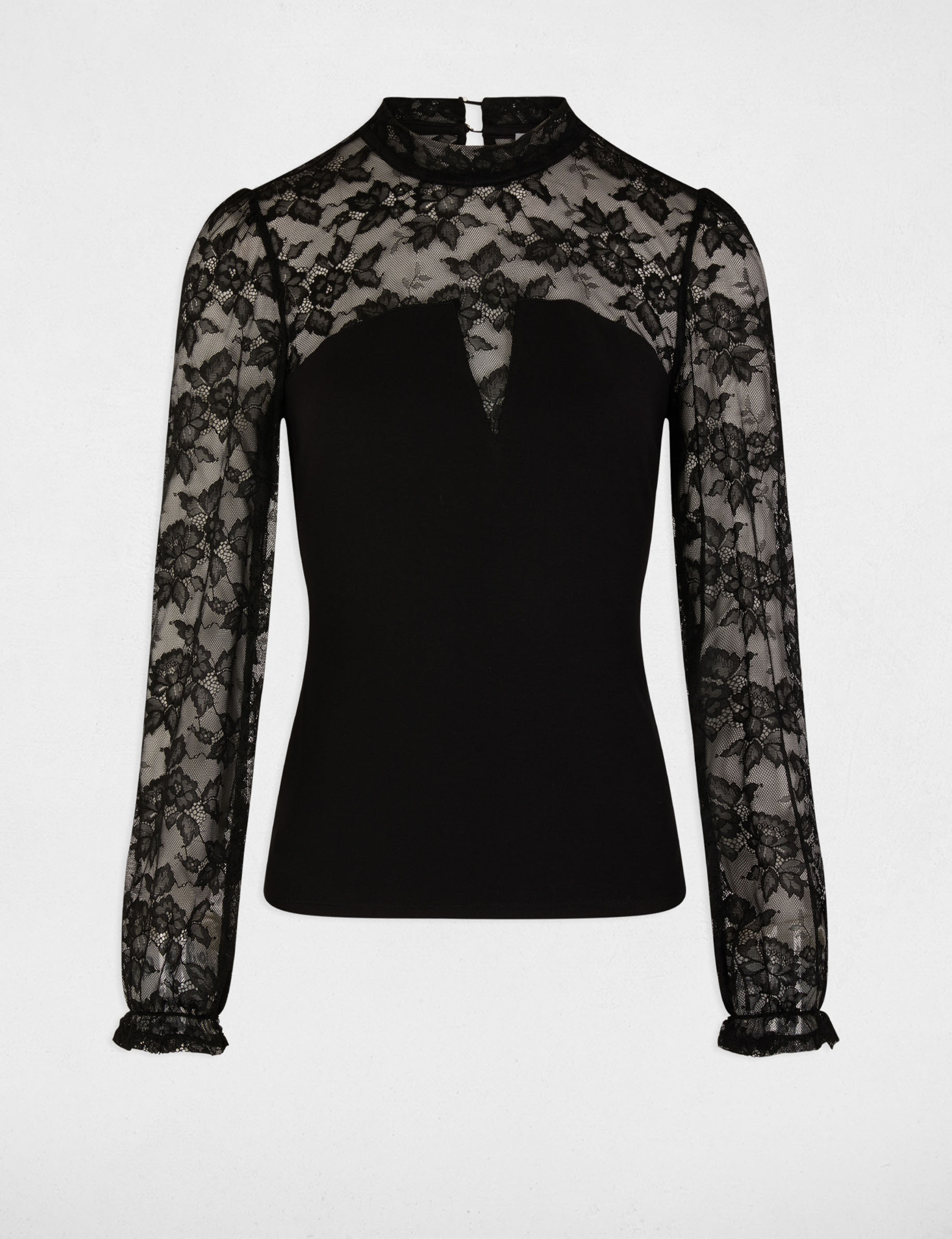 t shirt manches longues noir femme T-shirt manches longues noir femme
