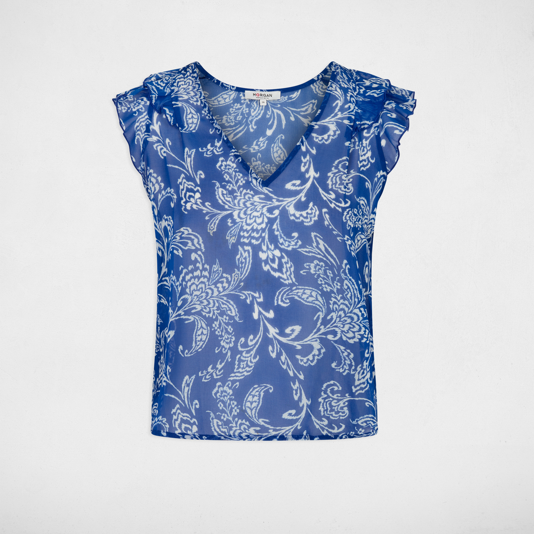 &Auml;rmellose Voilebluse mehrfarbig damen