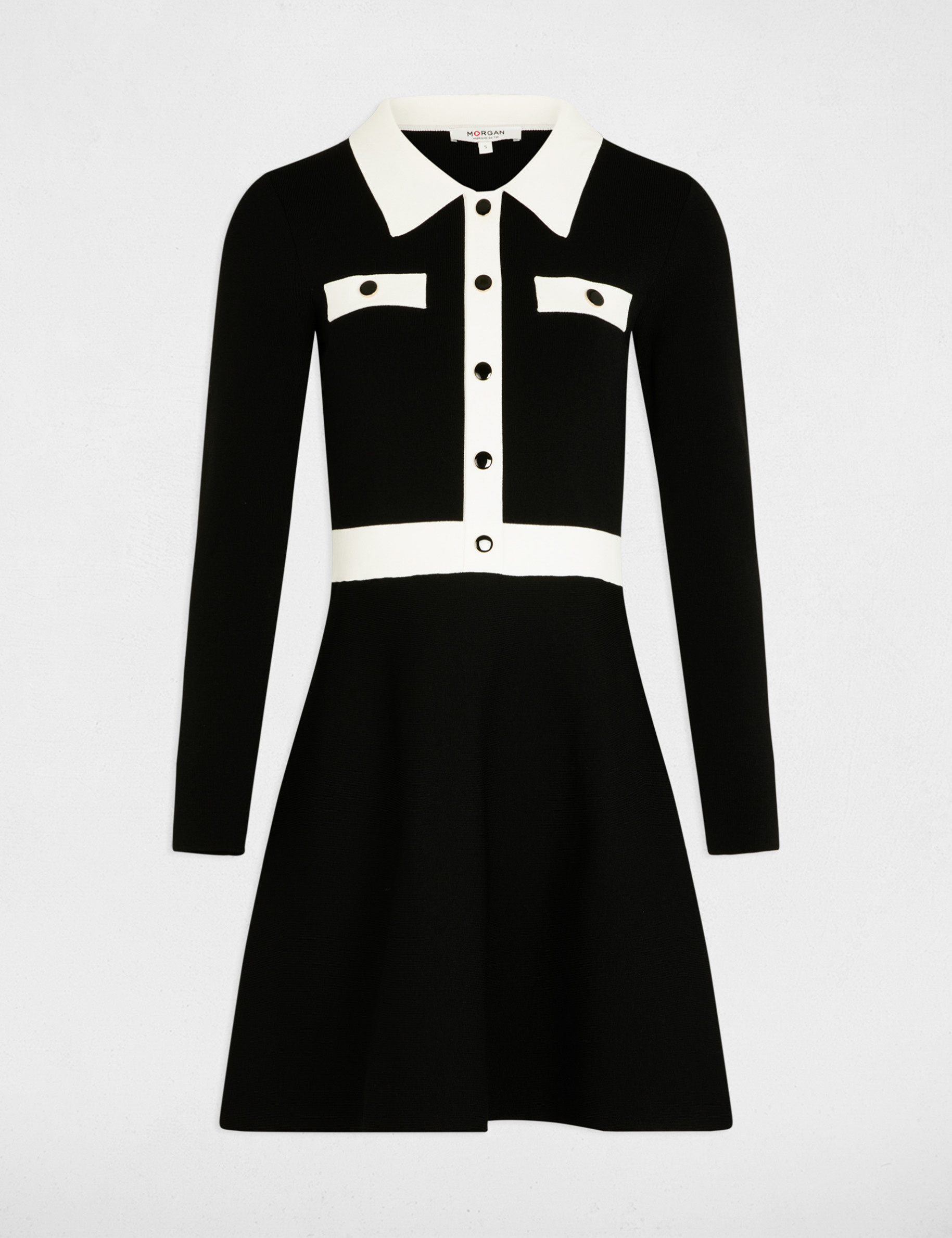 kurzes strickkleid in a linie schwarz damen Kurzes Strickkleid in A-Linie schwarz damen