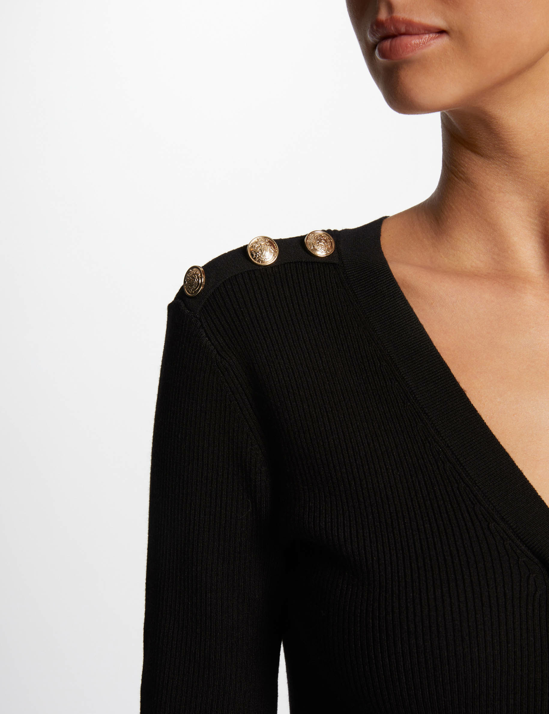 Midi-Strickkleid schwarz damen