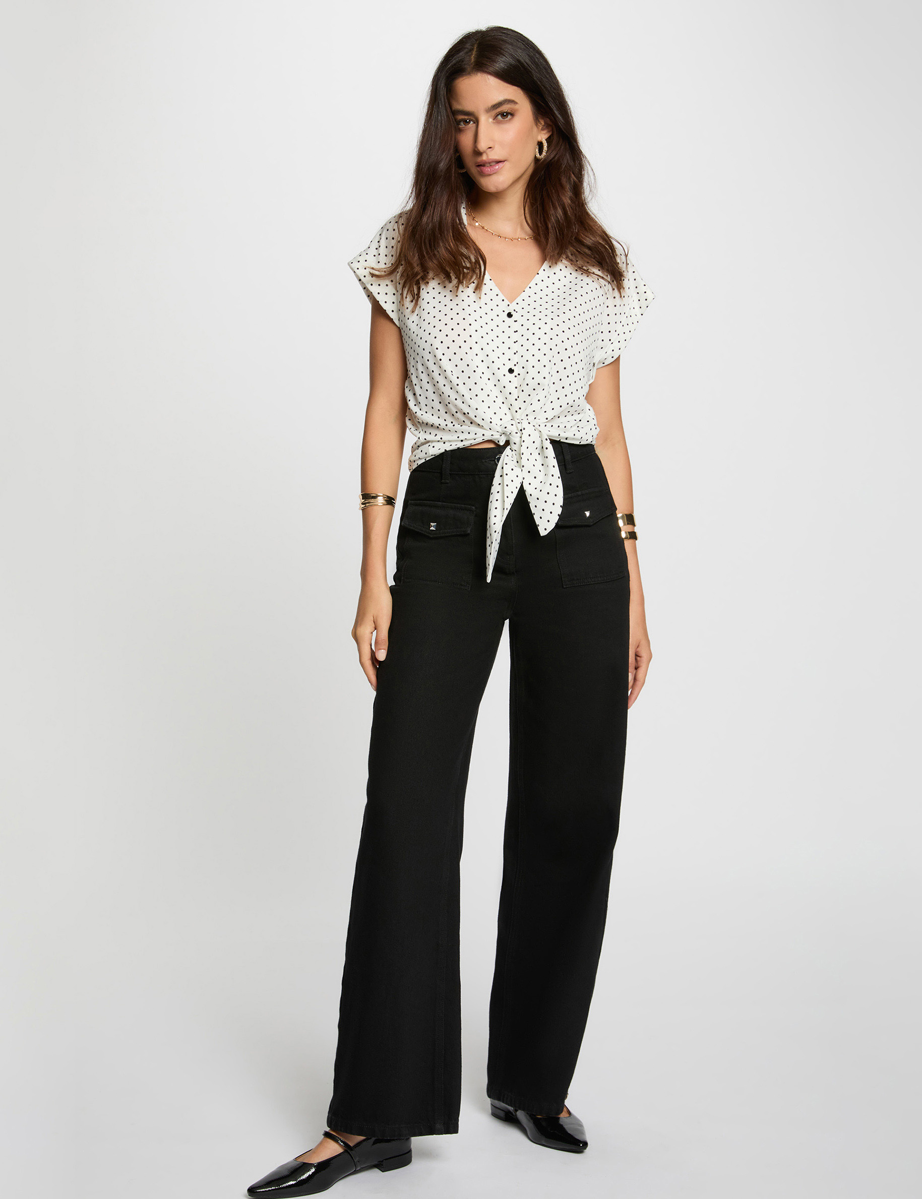 kurz geschnittene v ausschnitt bluse weiss damen Kurz geschnittene V-Ausschnitt-Bluse weiss damen