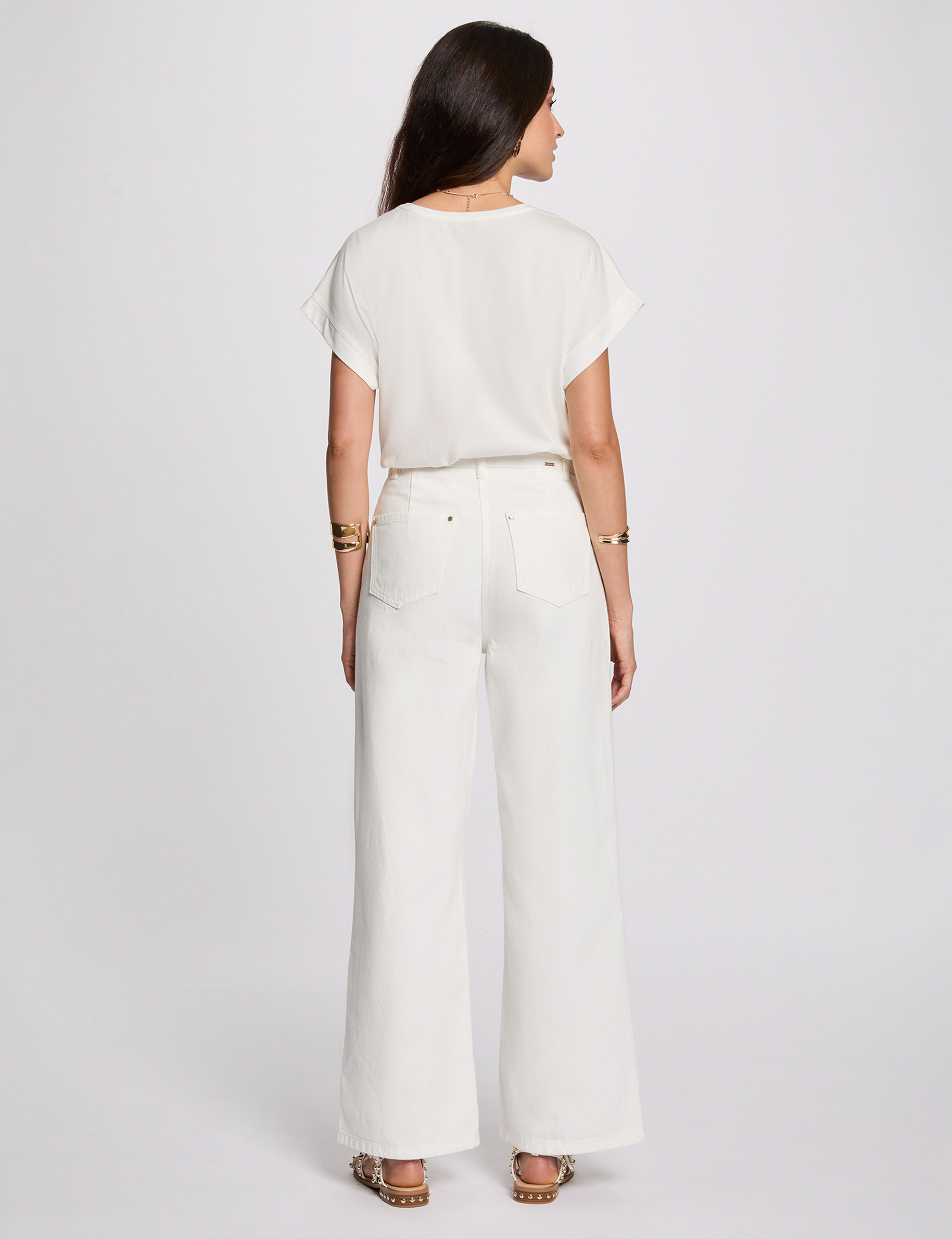 t shirt droit inscription blanc femme T-shirt droit inscription blanc femme