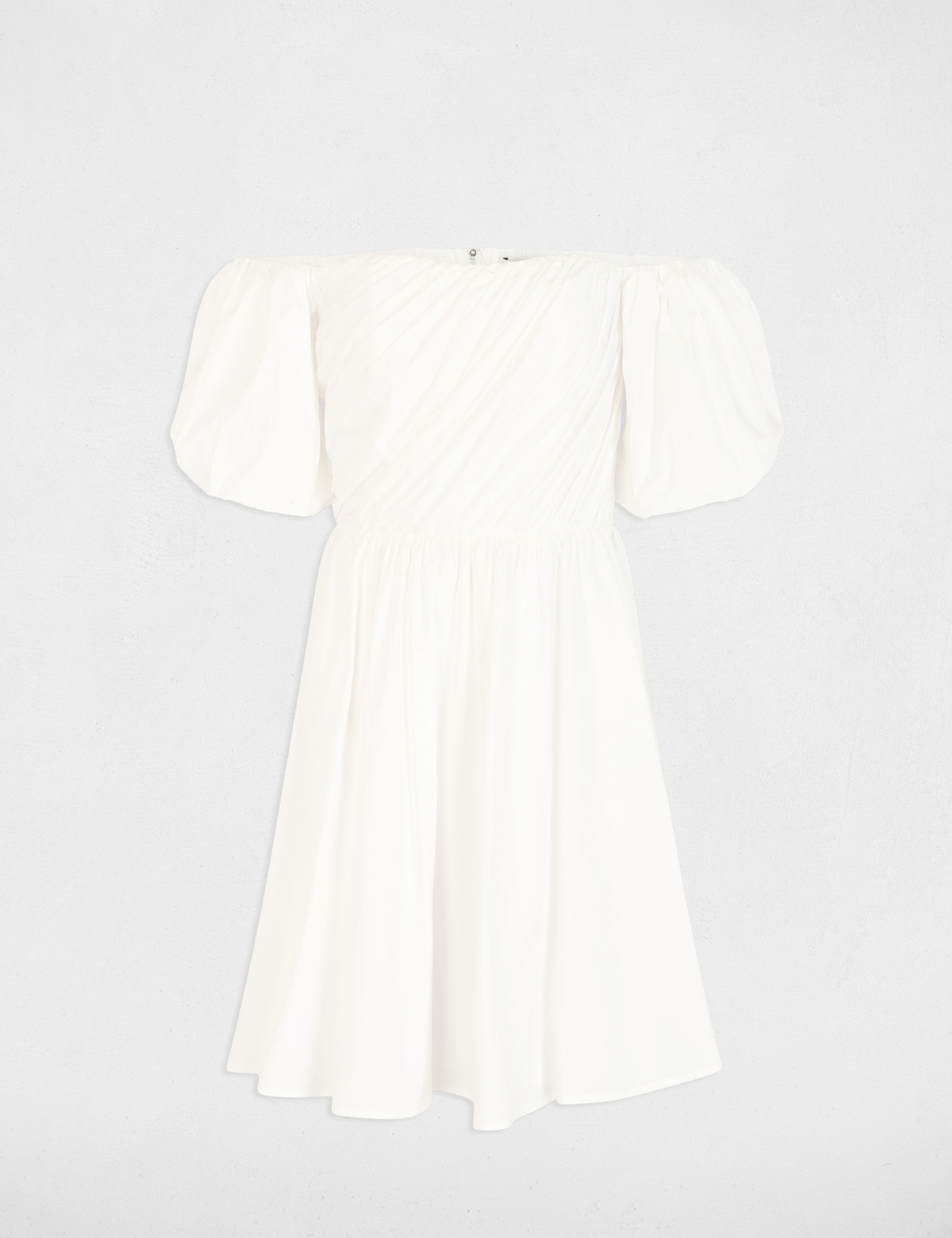 Robe courte manches bouffantes blanc femme