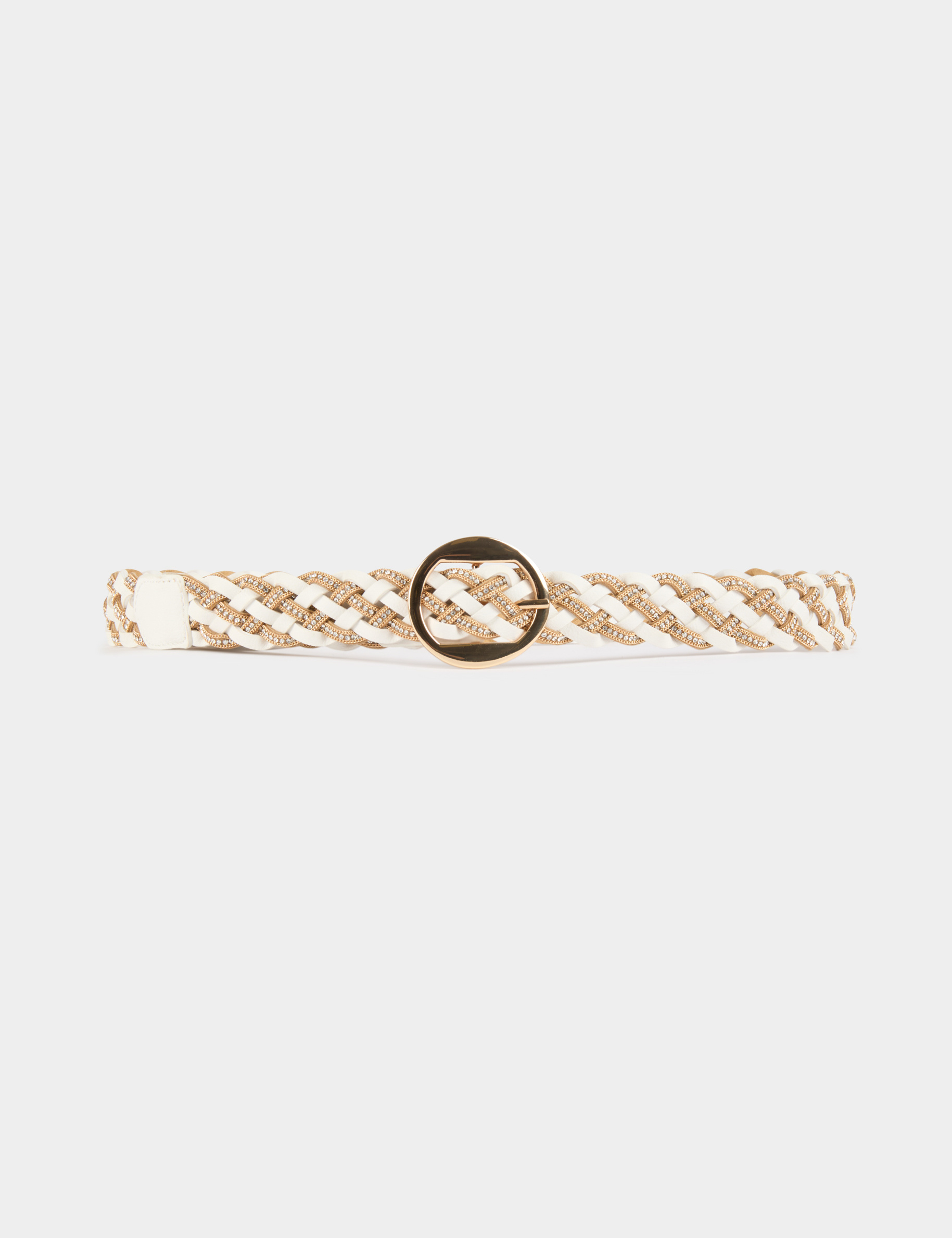 ceinture tressee avec strass blanc femme Ceinture tressée avec strass blanc femme