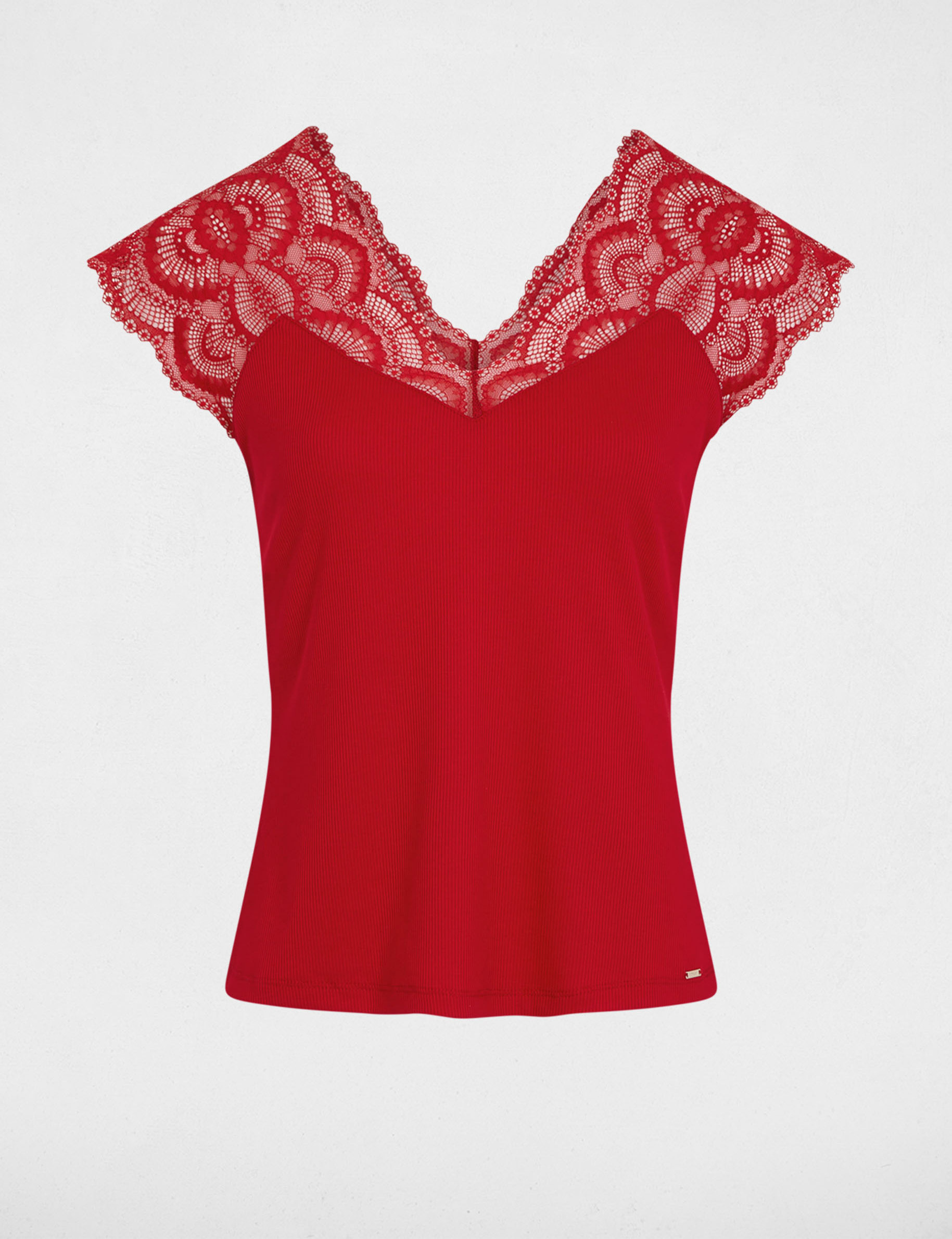 T-shirt manches courtes rouge femme