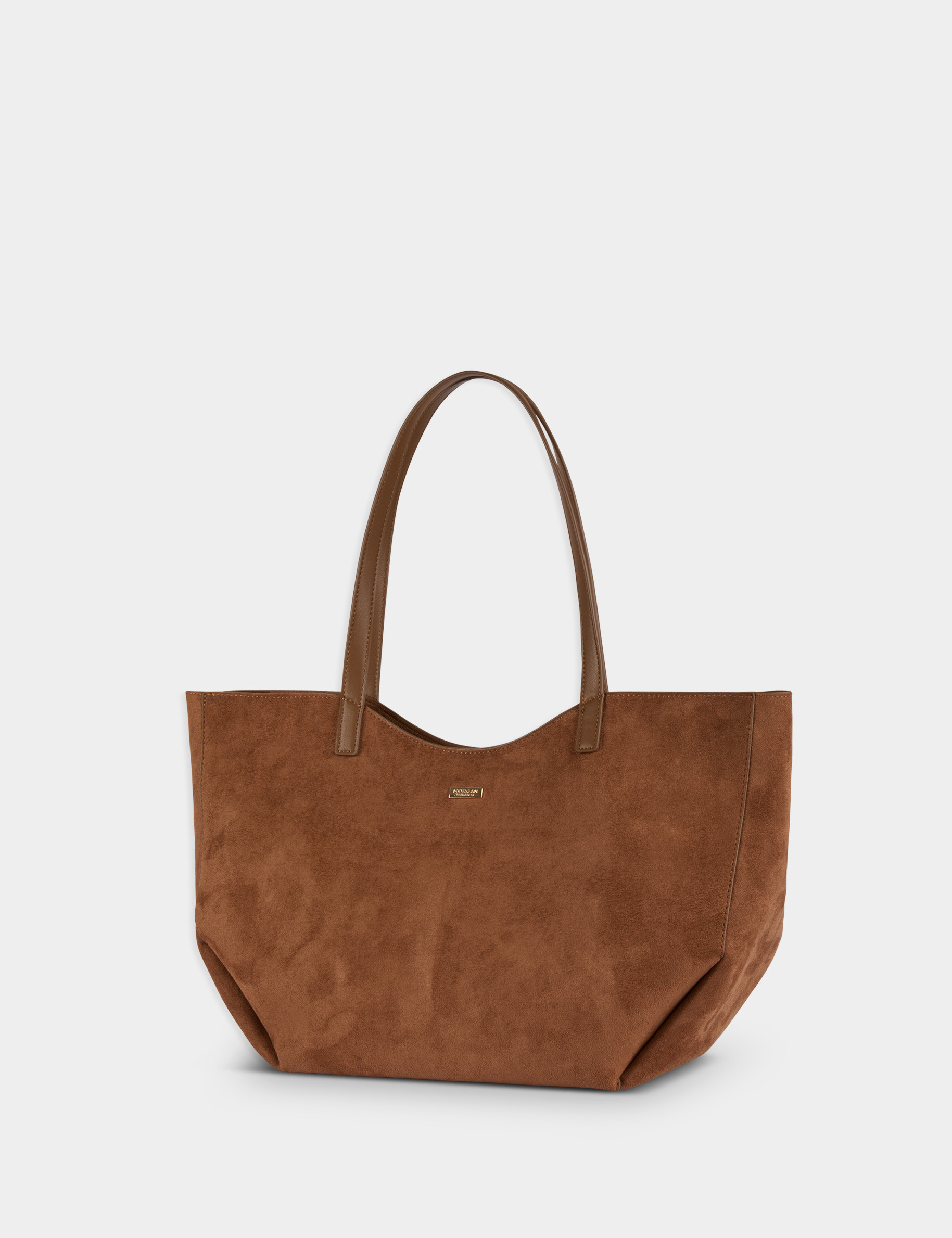 Shopper aus Wildlederoptik cognacbraun damen