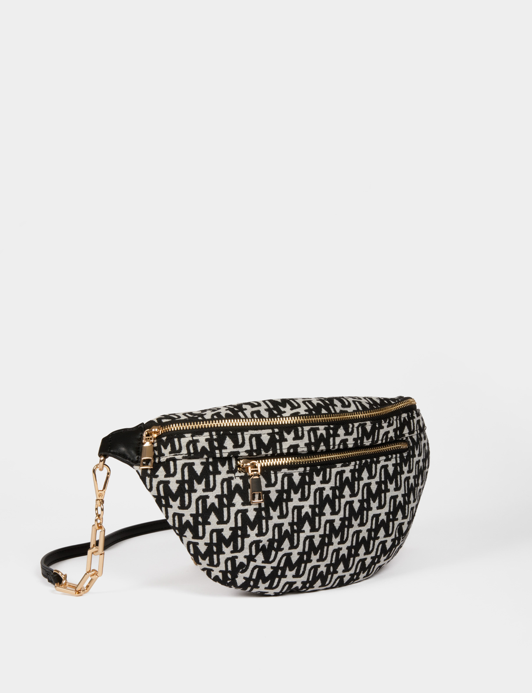 Monogrammierte G&uuml;rteltasche schwarz damen