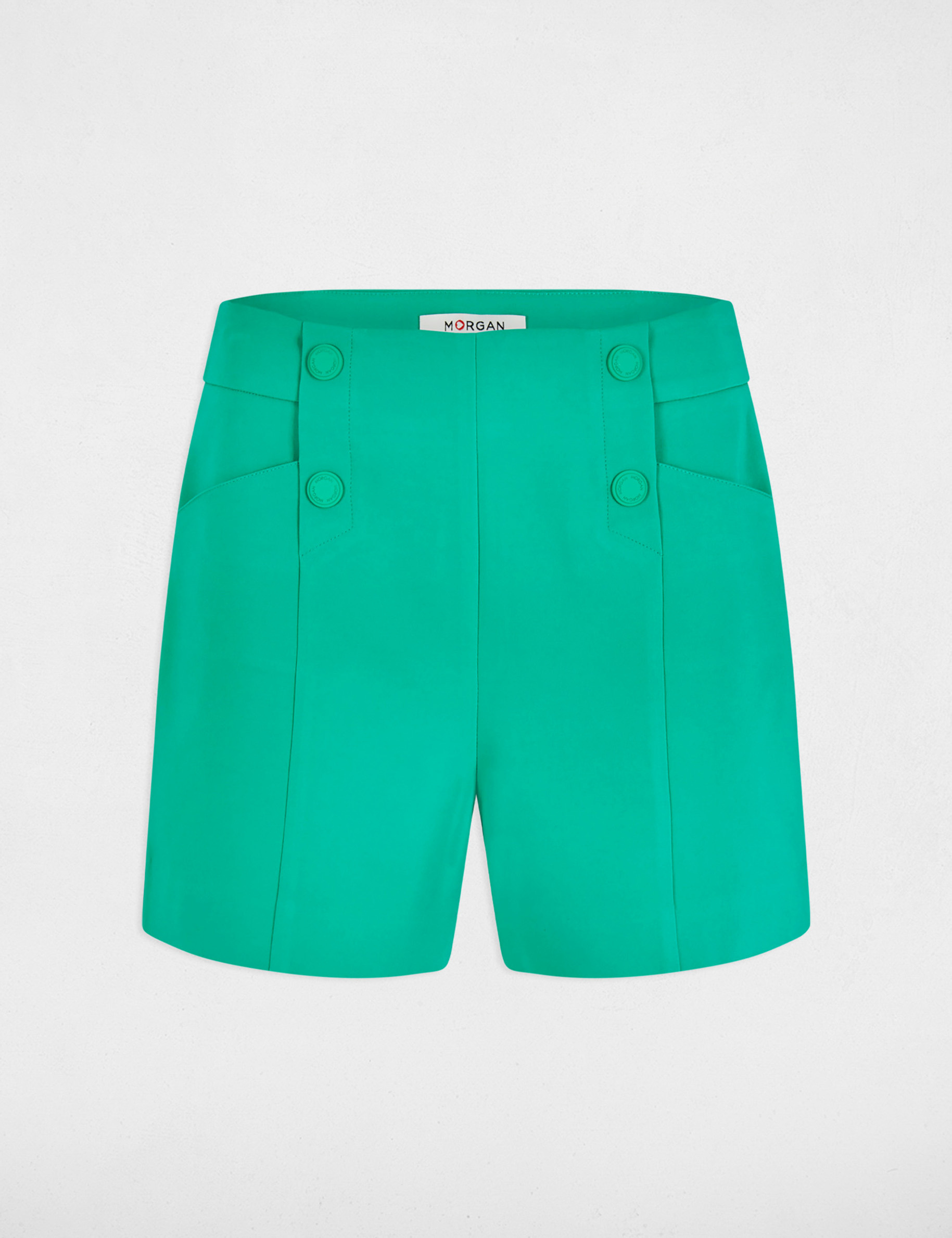 gerade geschnittene shorts mit abnahern smaragdgrun damen Gerade geschnittene Shorts mit Abnähern smaragdgrün damen