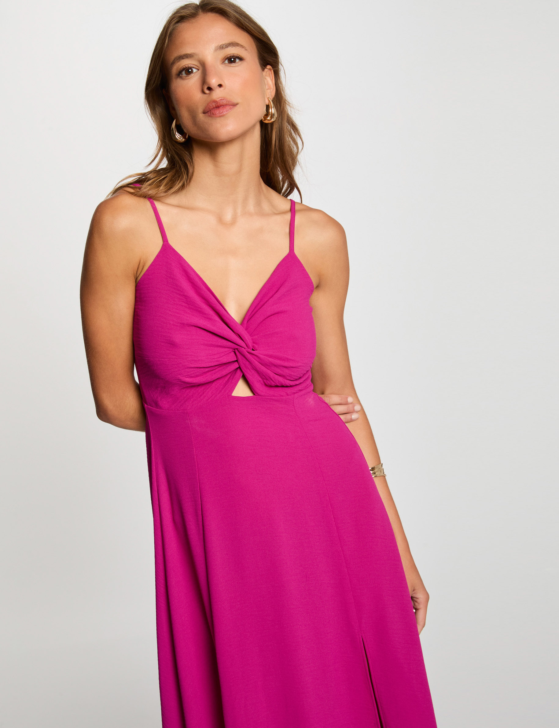 robe longue droite fendue violet femme Robe longue droite fendue violet femme