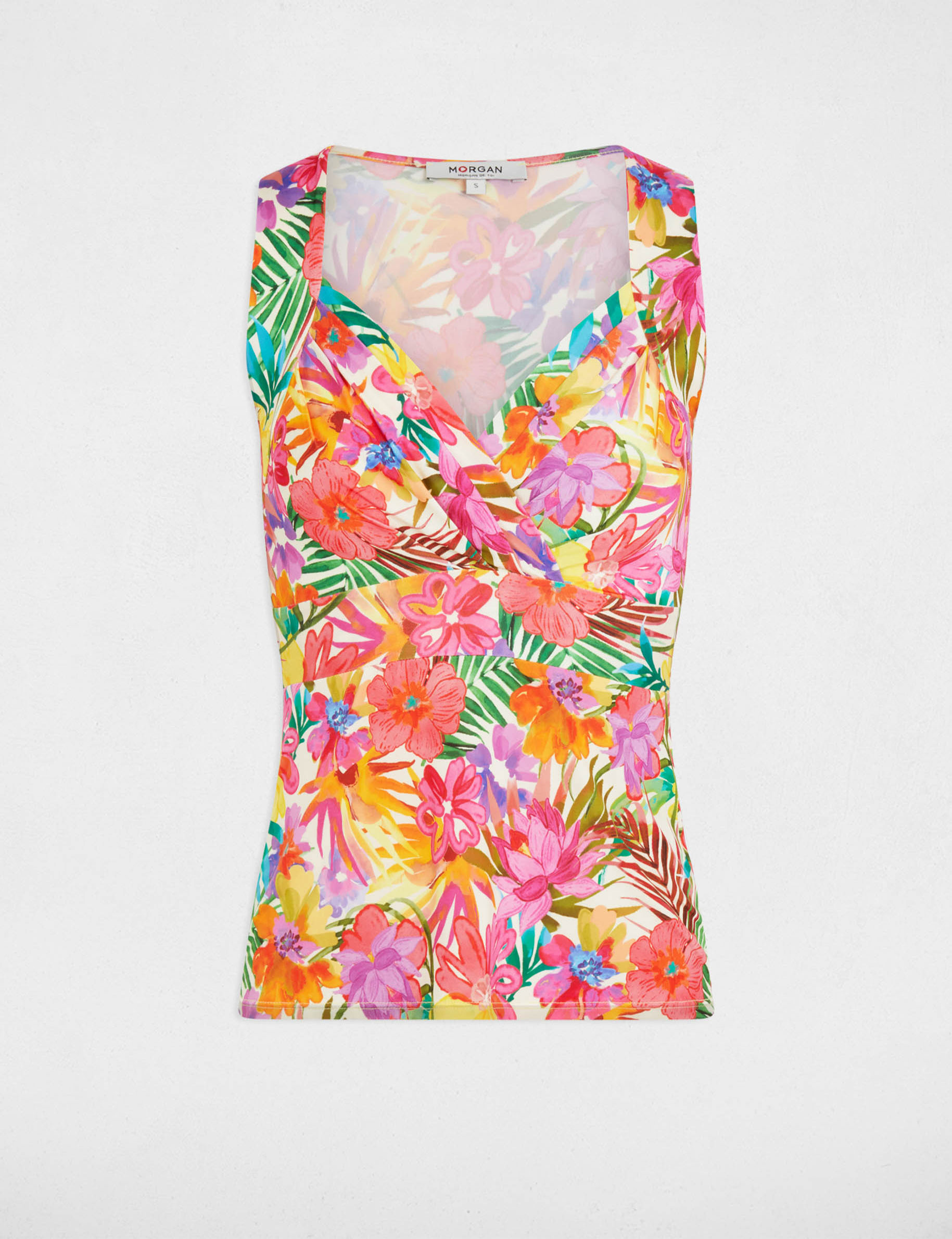 Tailliertes T-Shirt mit Herzausschnitt mehrfarbig damen