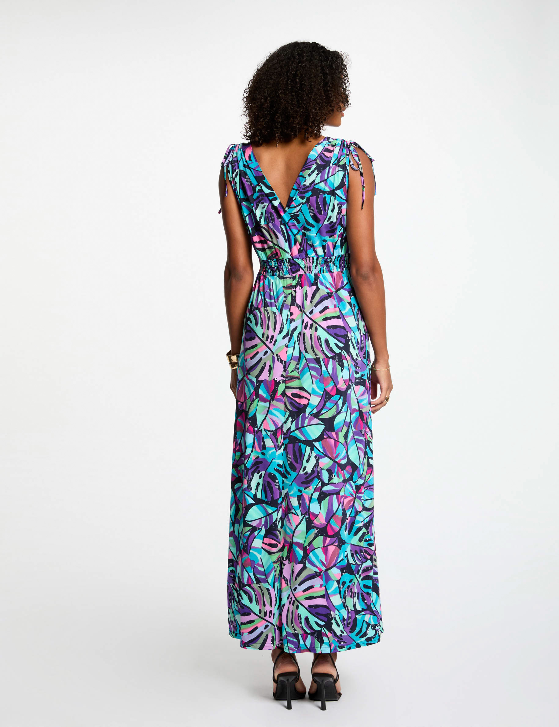 robe longue droite imprimee multicolore femme Robe longue droite imprimée multicolore femme