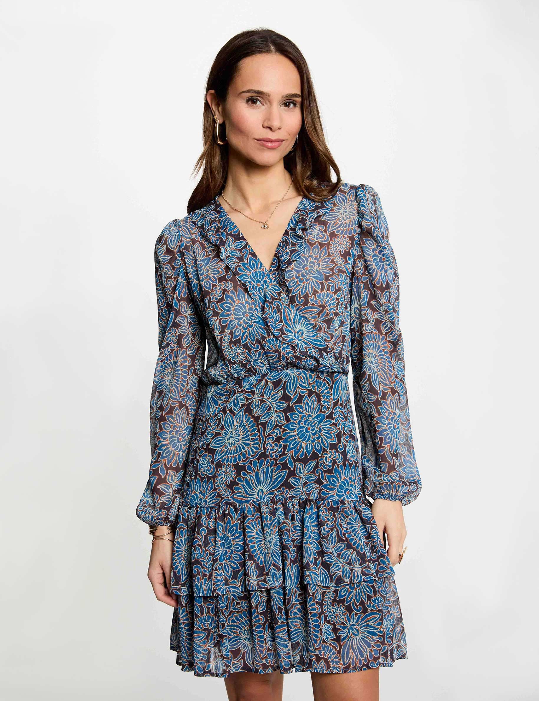 Kurzes, figurbetontes Kleid mehrfarbig damen