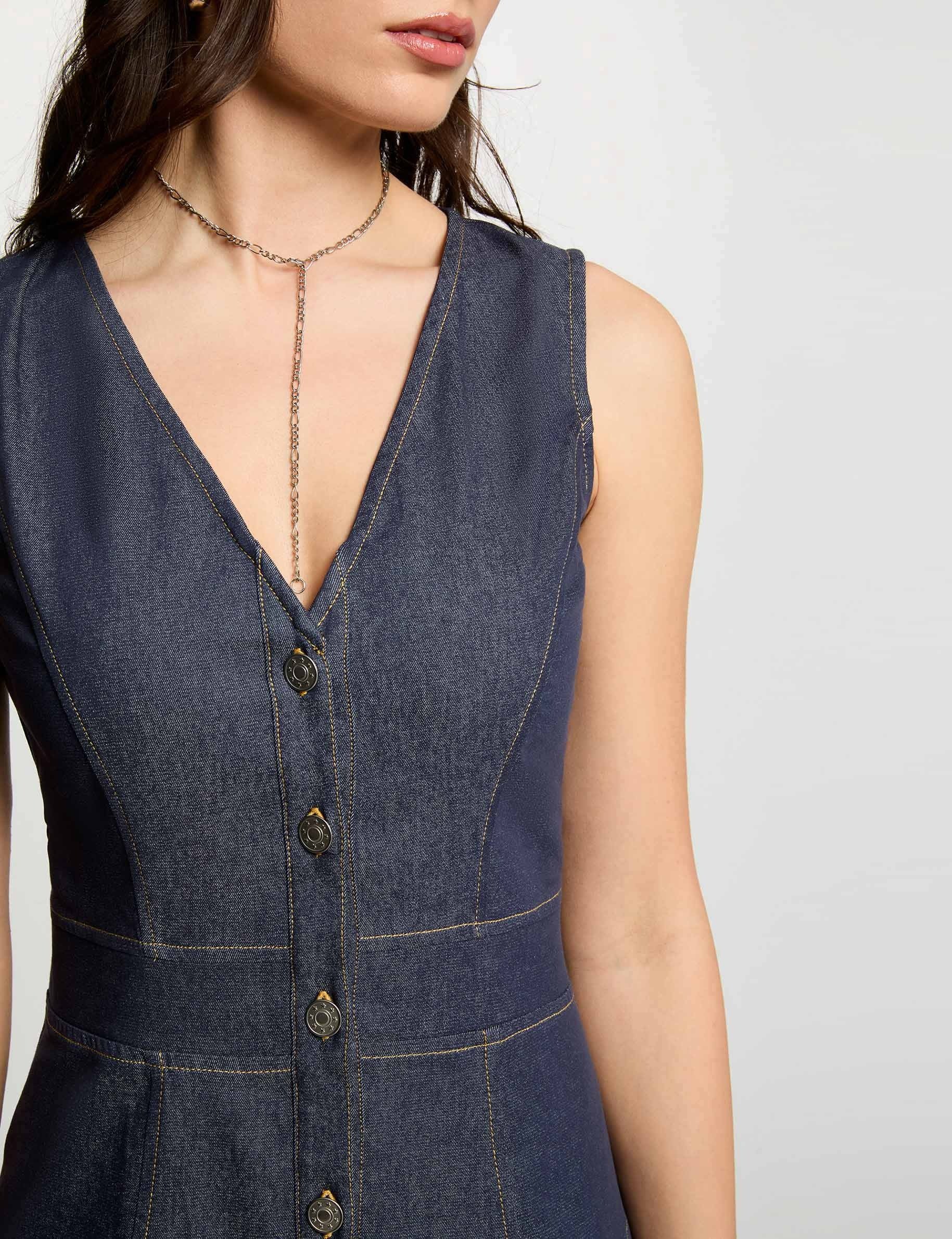 Robe ajust&eacute;e effet jean denim brut femme