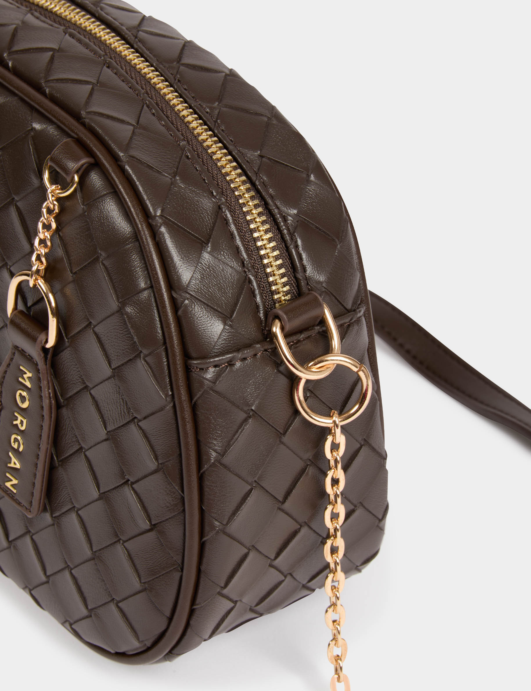 Sac tress&eacute; marron fonc&eacute; femme