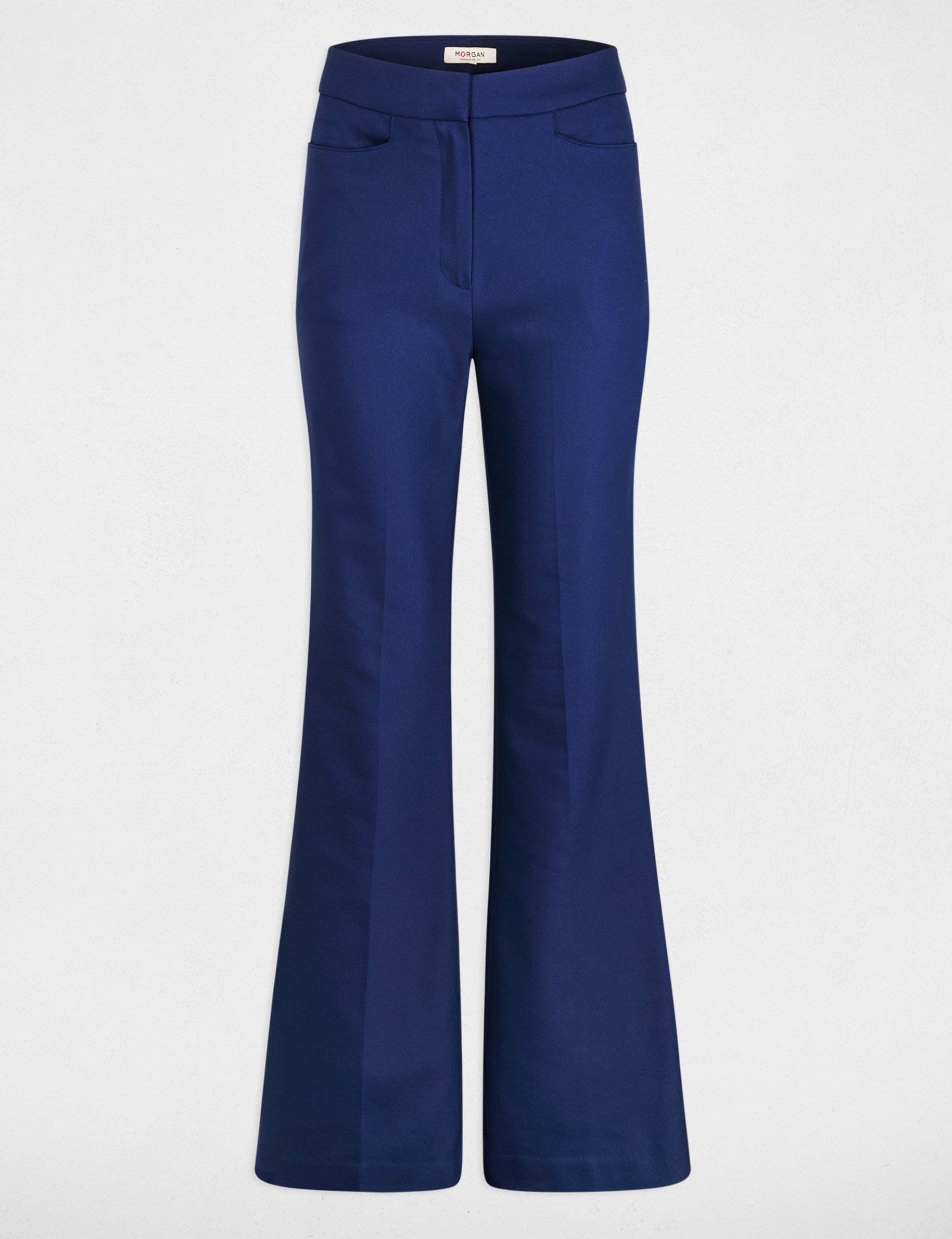 Flared Hose mit Falten marineblau damen