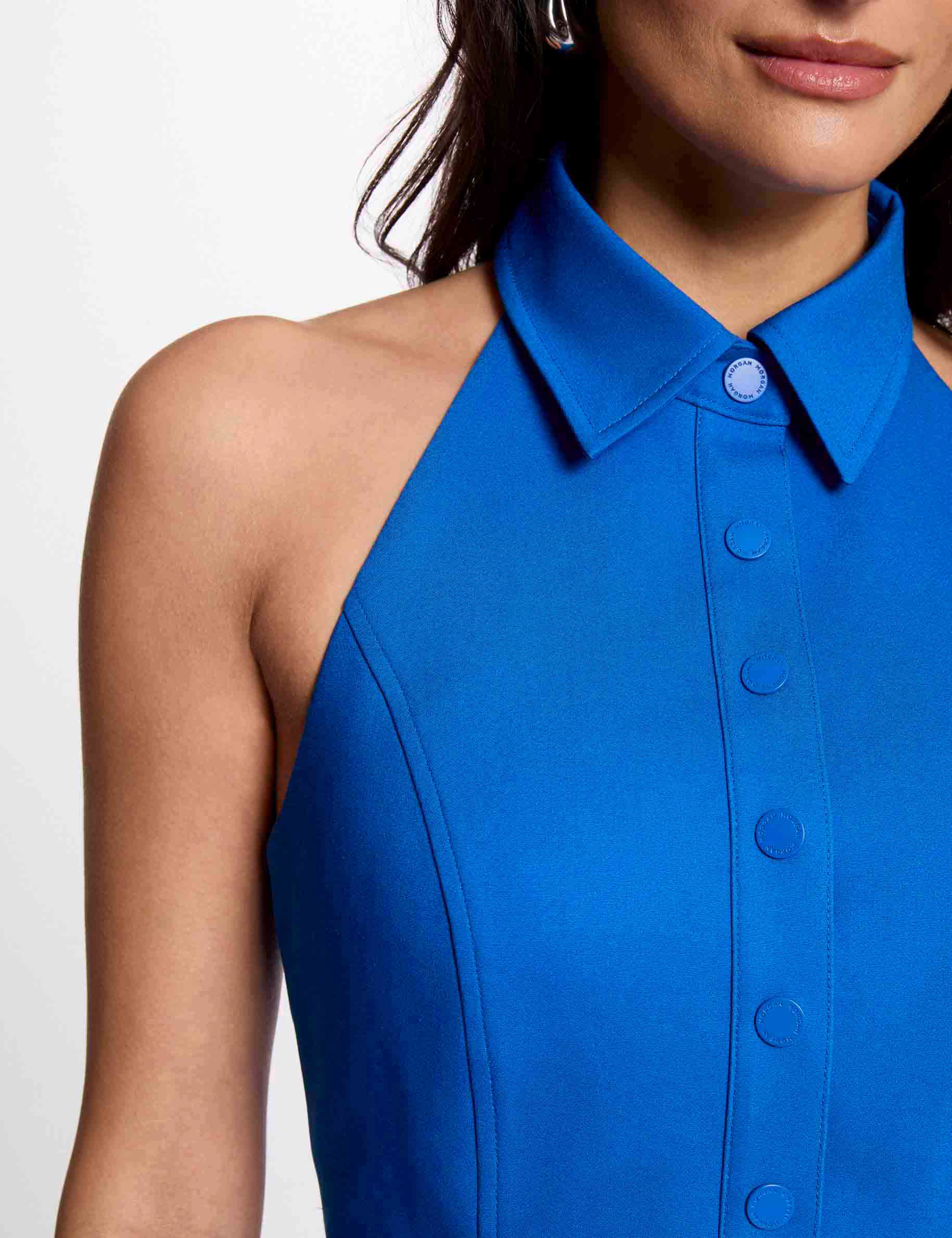 kurzes figurbetontes kleid mit falten elektrisch blau damen Kurzes, figurbetontes Kleid mit Falten elektrisch blau damen