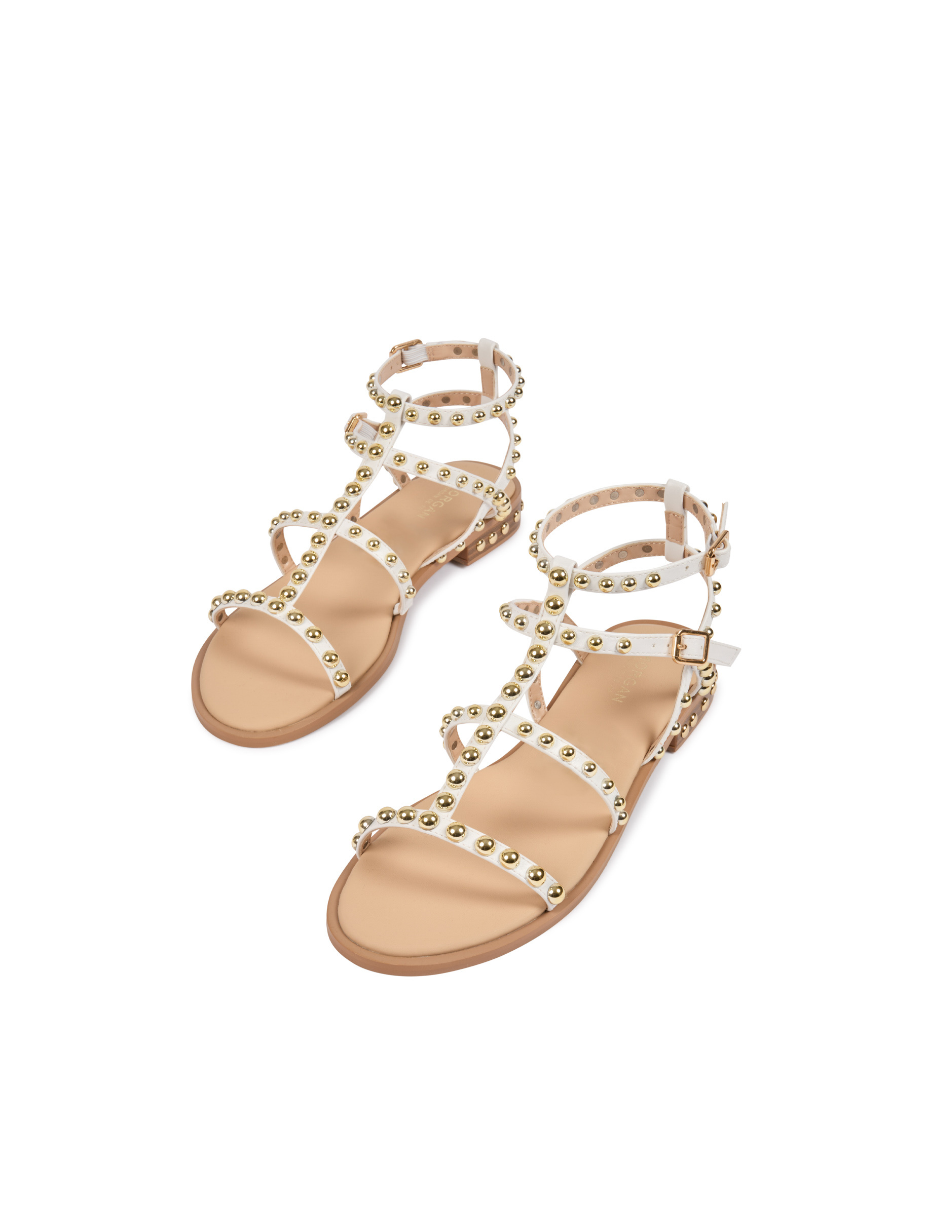 sandales plates a clous blanc femme Sandales plates à clous blanc femme