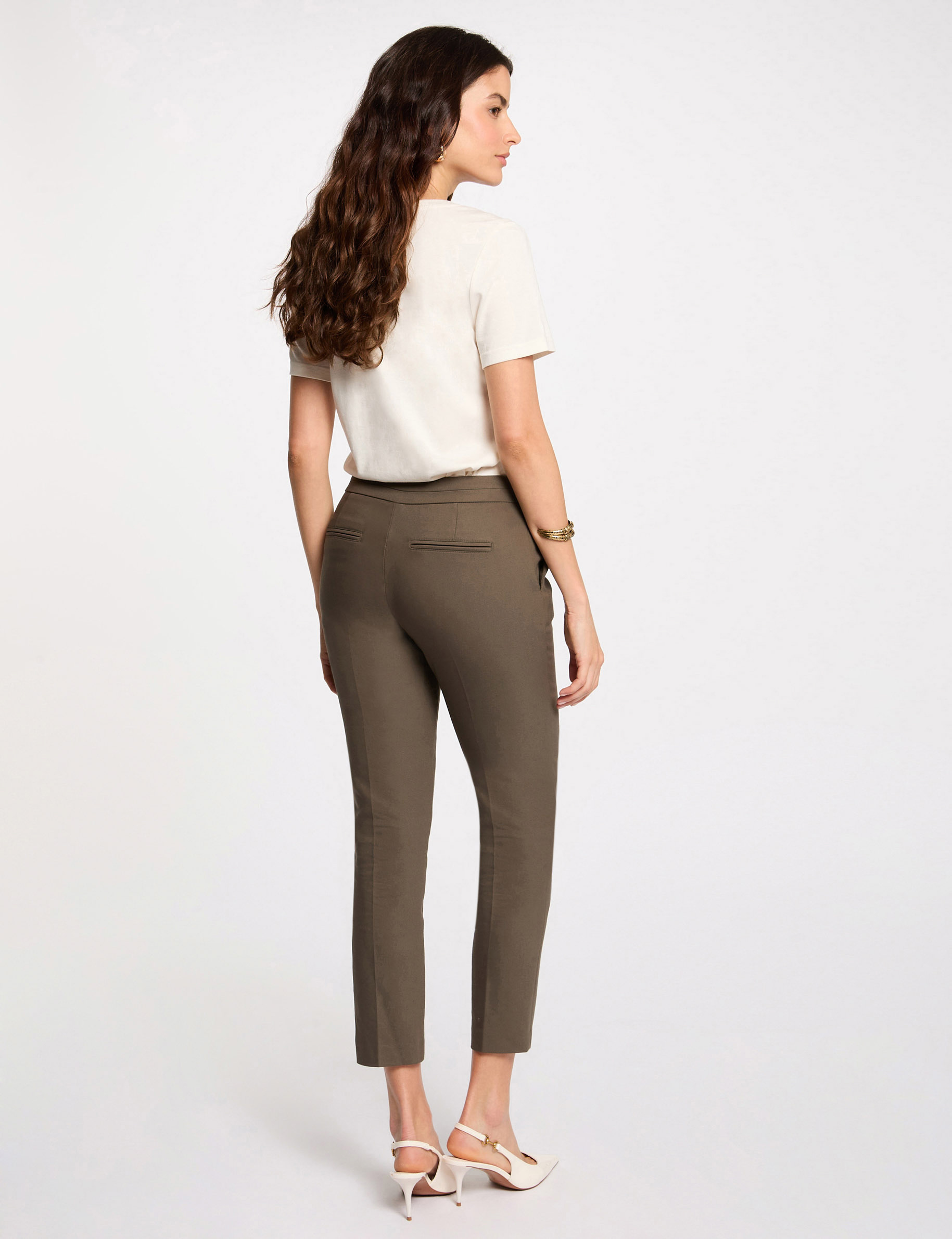 78 zigarettenhose khakigrun damen 7/8-Zigarettenhose khakigrün damen