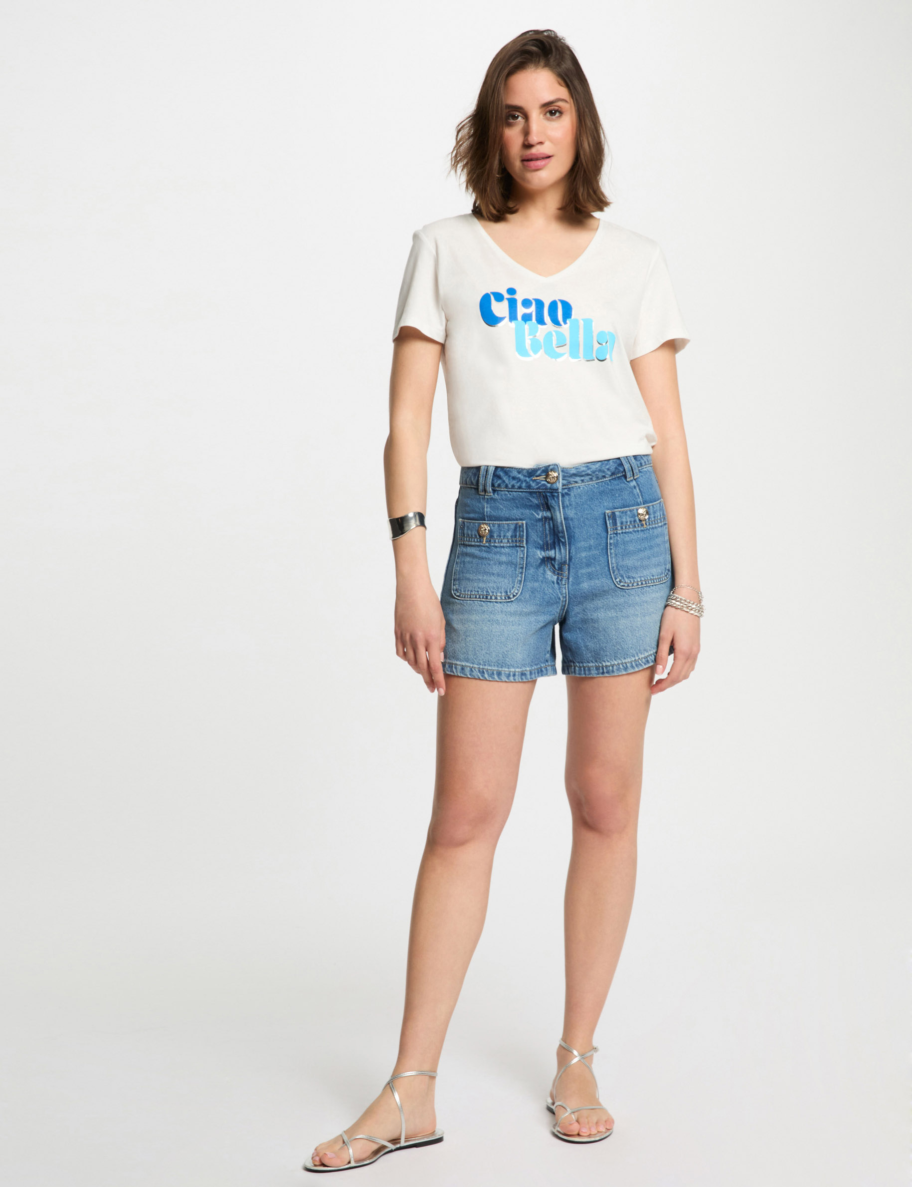 t shirt mit aufdruck weiss damen T-shirt mit Aufdruck weiss damen