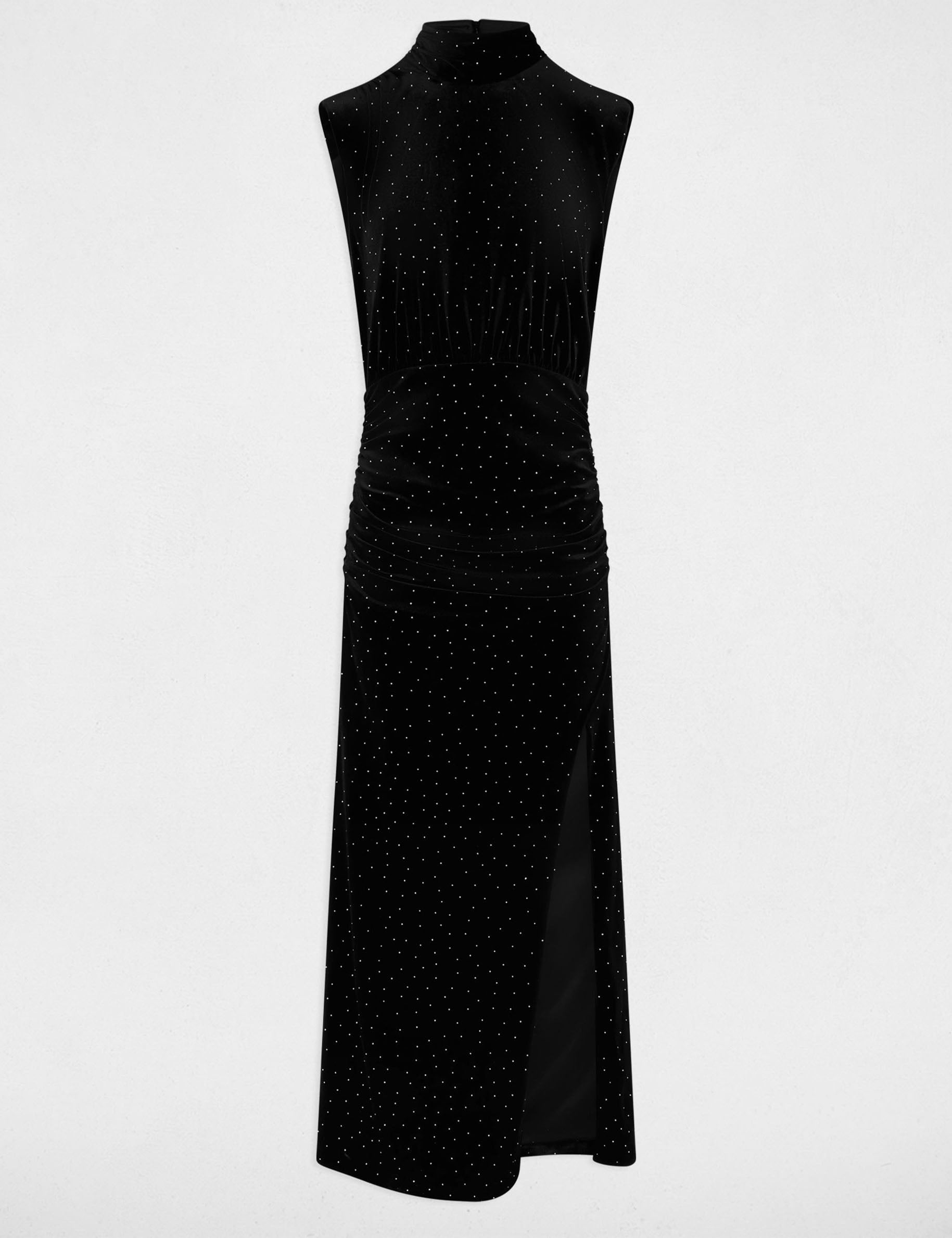 Robe longue velours noir femme