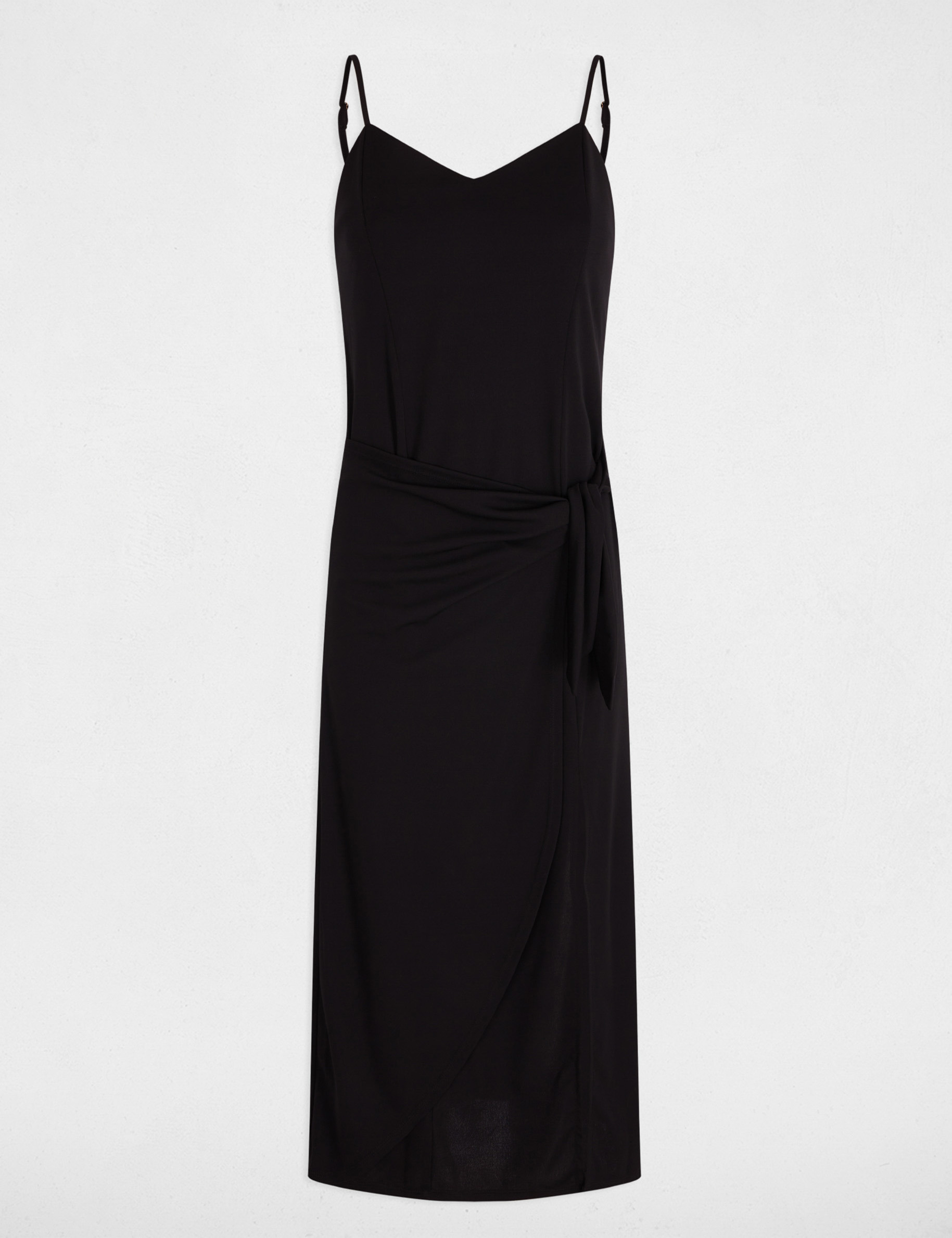 eng anliegendes midikleid mit schlitz schwarz damen Eng anliegendes Midikleid mit Schlitz schwarz damen