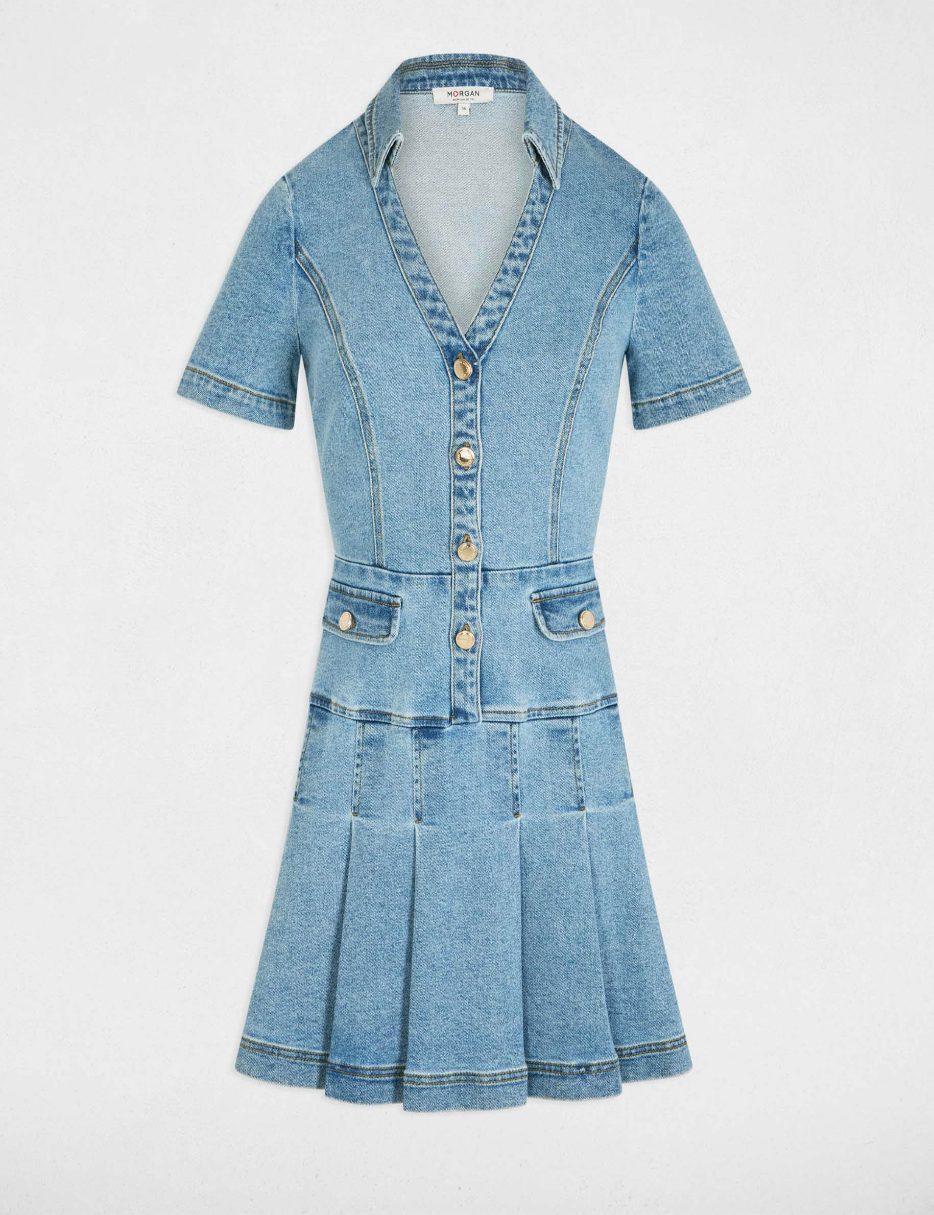 kurzes jeanskleid im a linien schnitt stone denim damen Kurzes Jeanskleid im A-Linien-Schnitt stone denim damen