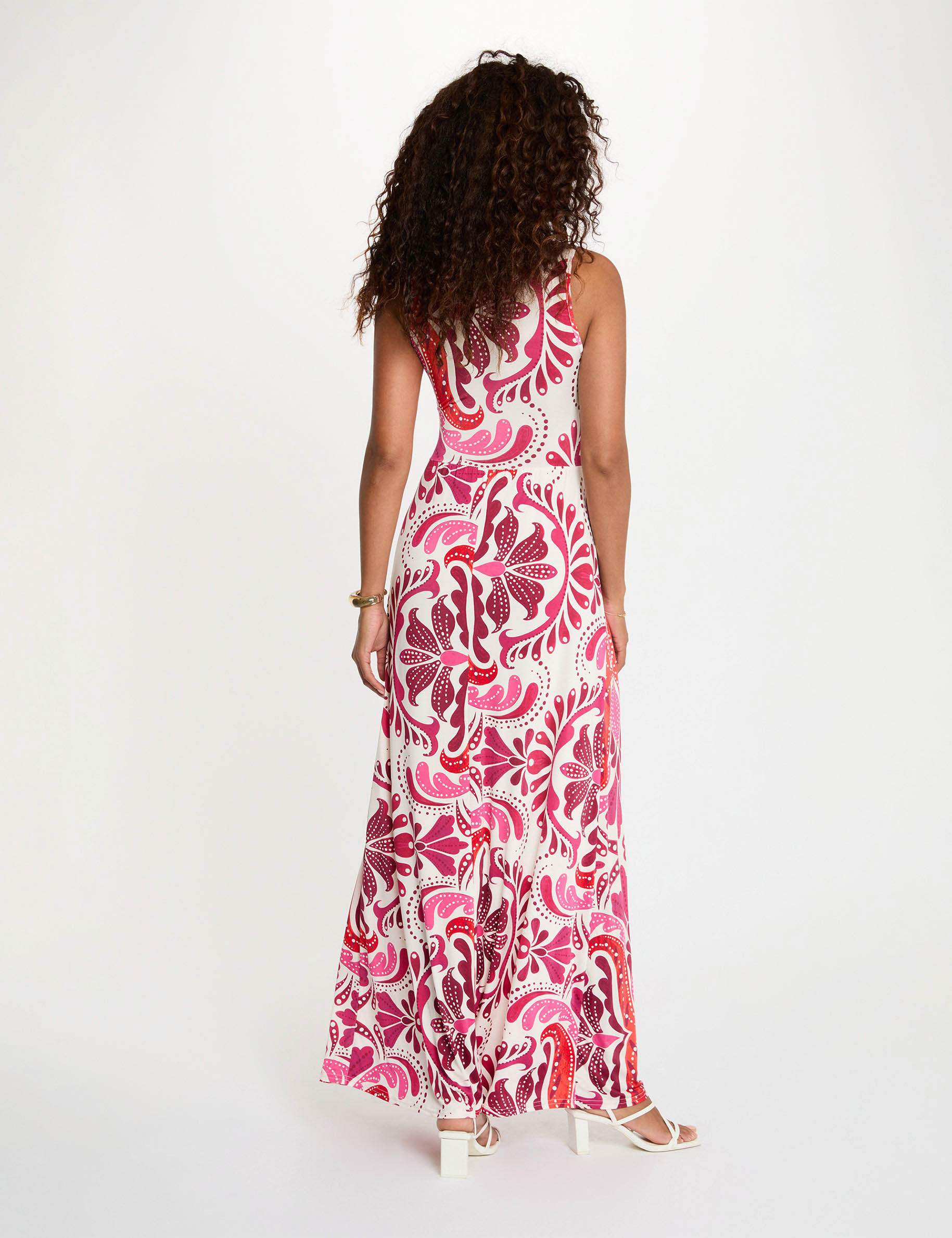 Langes Kleid mit Herzausschnitt mehrfarbig damen