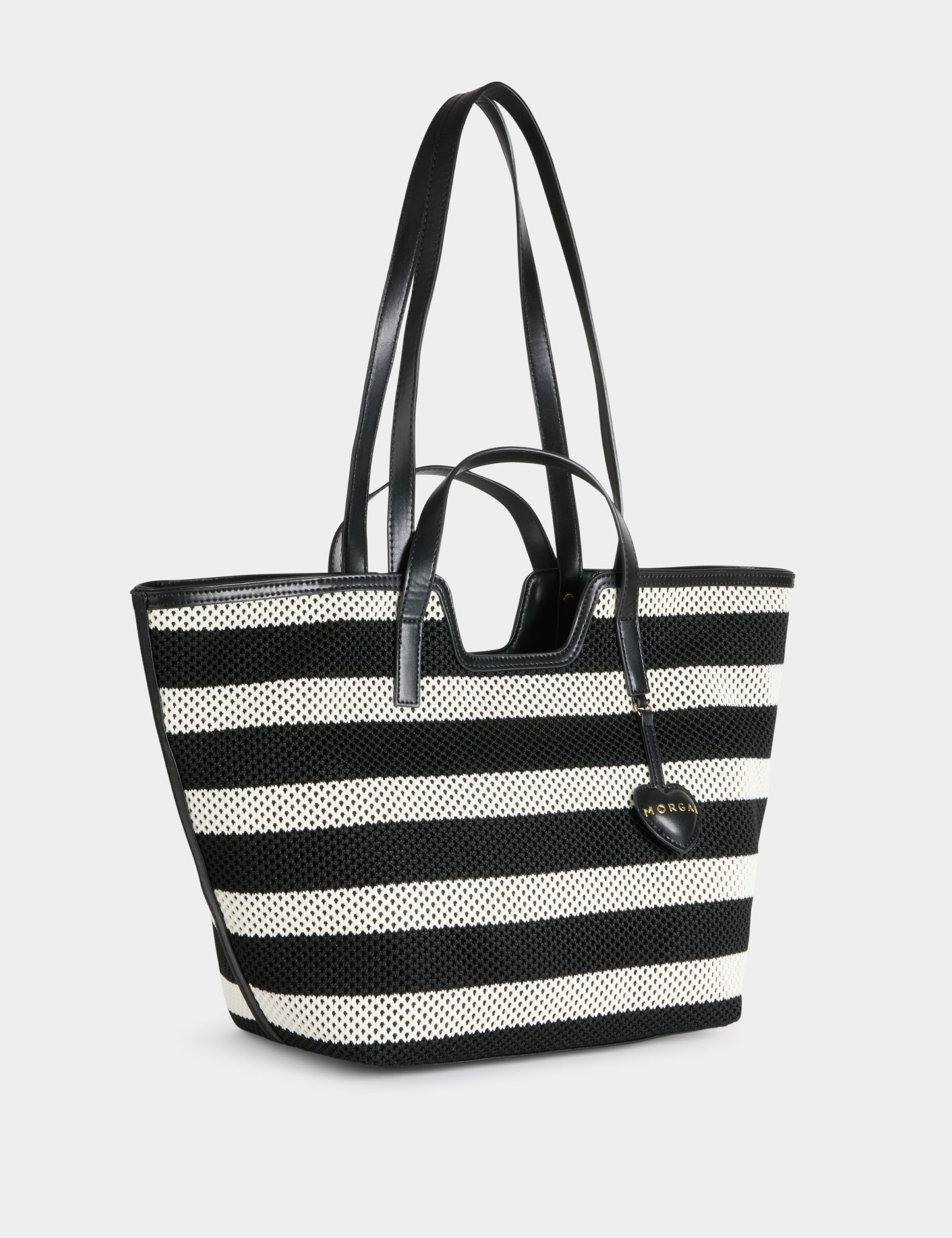 Sac cabas tiss&eacute; blanc femme