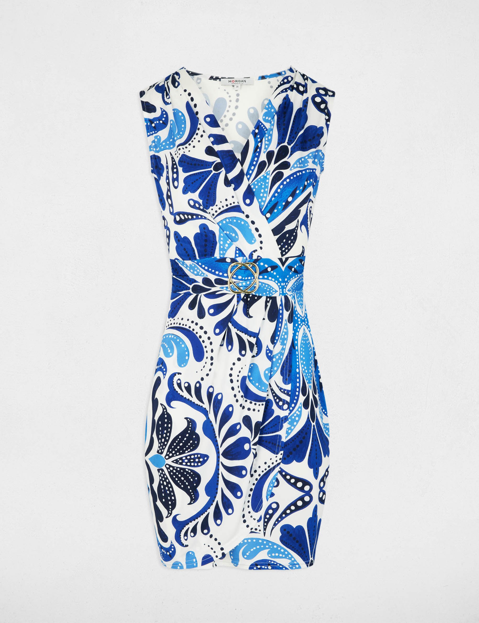 Kurzes Kleid mit Ausschnitt mehrfarbig damen