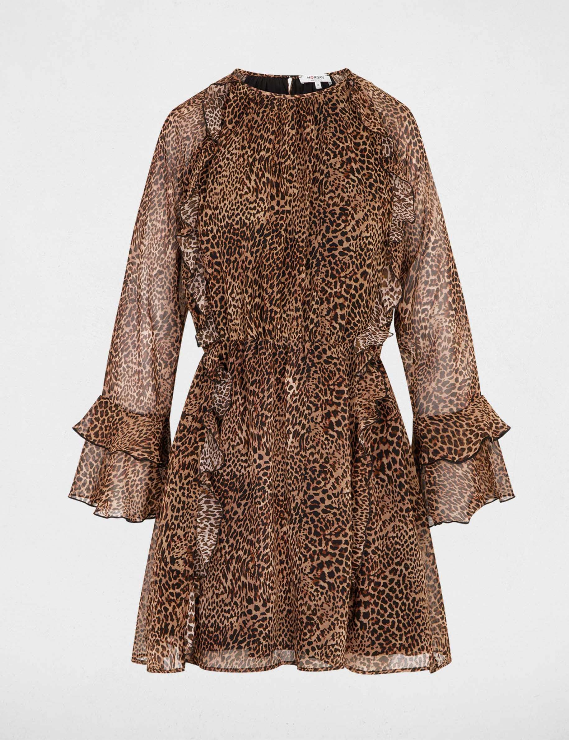 Kurzes, ausgestelltes Kleid mehrfarbig damen