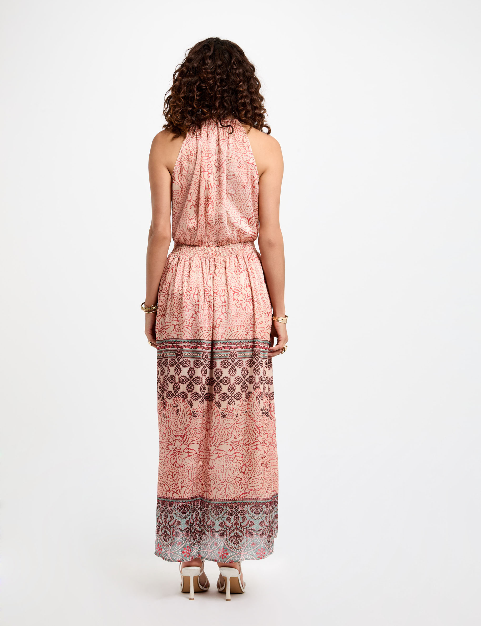 robe longue droite imprimee multicolore femme Robe longue droite imprimée multicolore femme