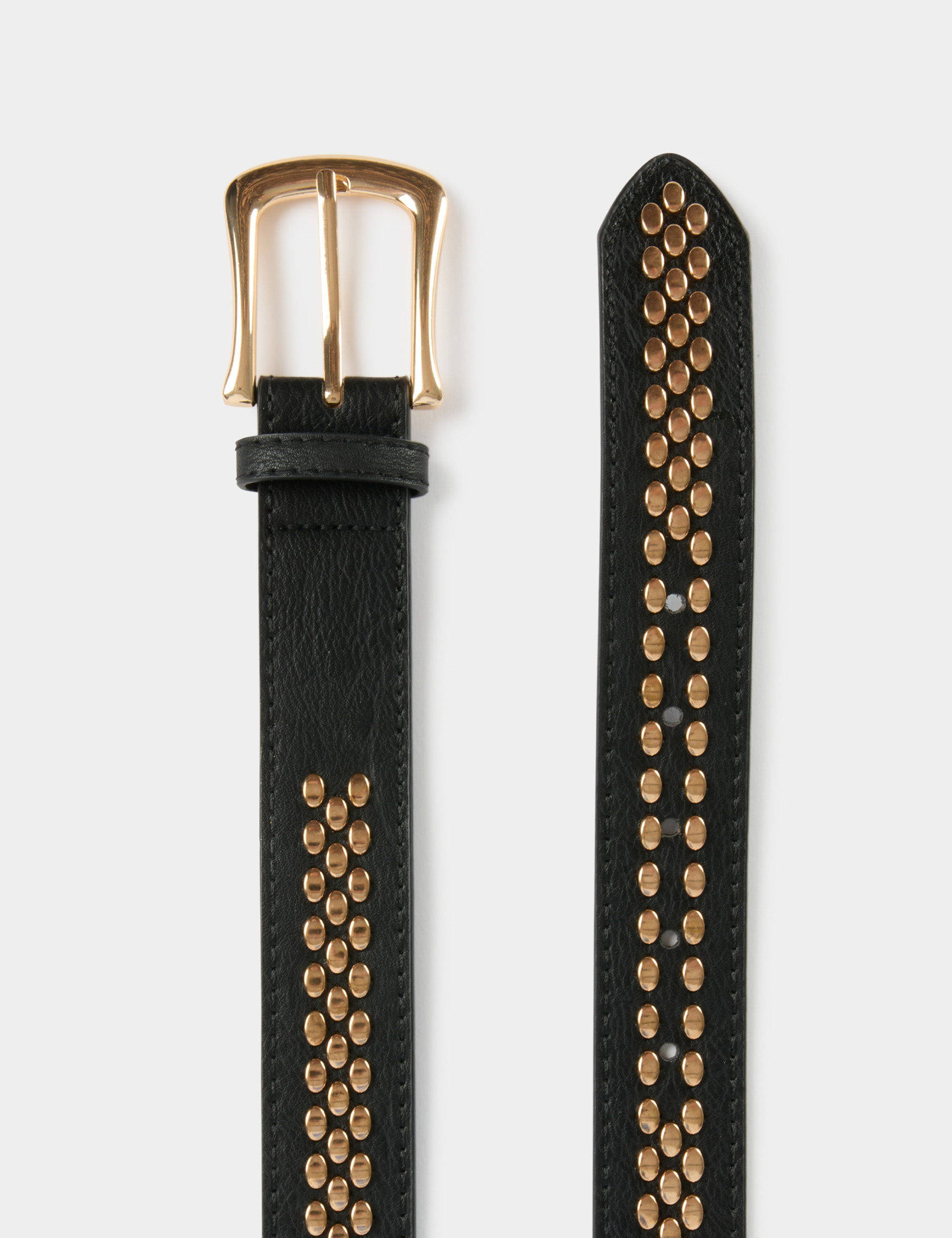 Ceinture fine clout&eacute;e noir femme