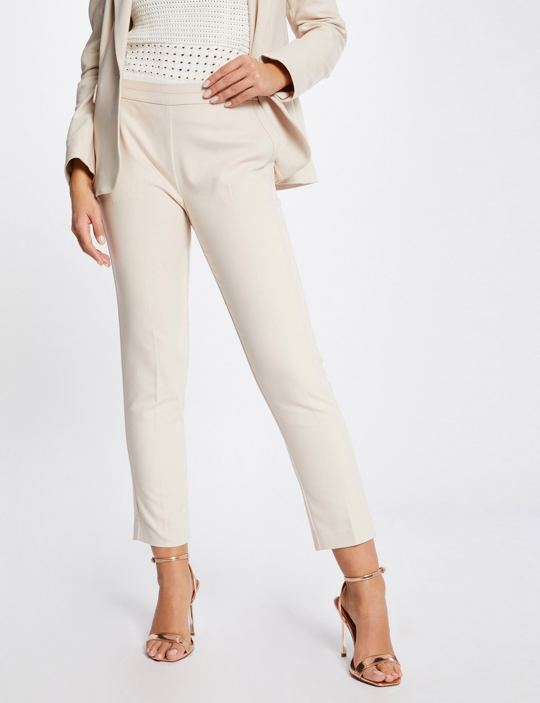 Pantalon cigarette 7/8&egrave;me ivoire femme