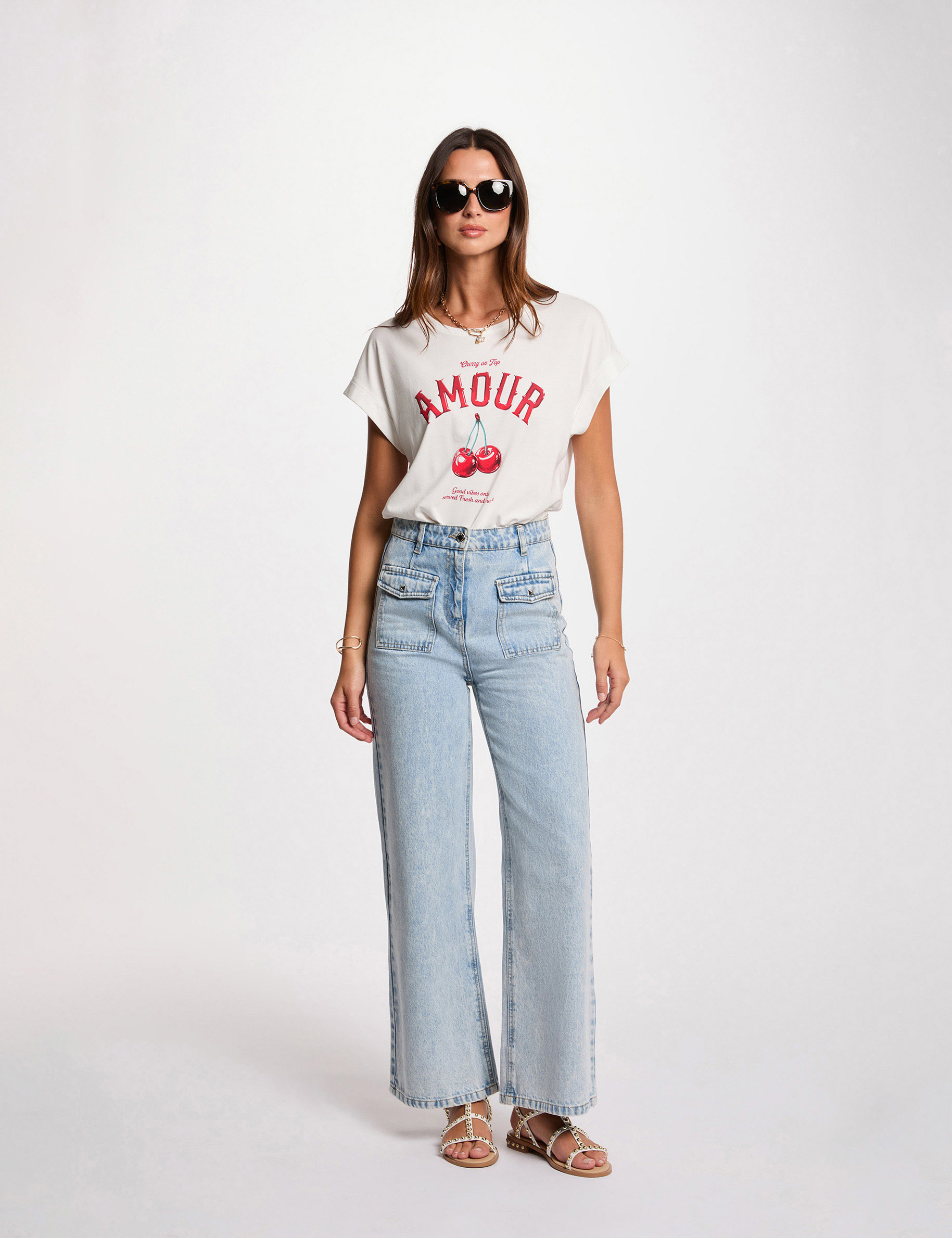 t shirt mit aufschrift weiss damen T-shirt mit Aufschrift weiss damen