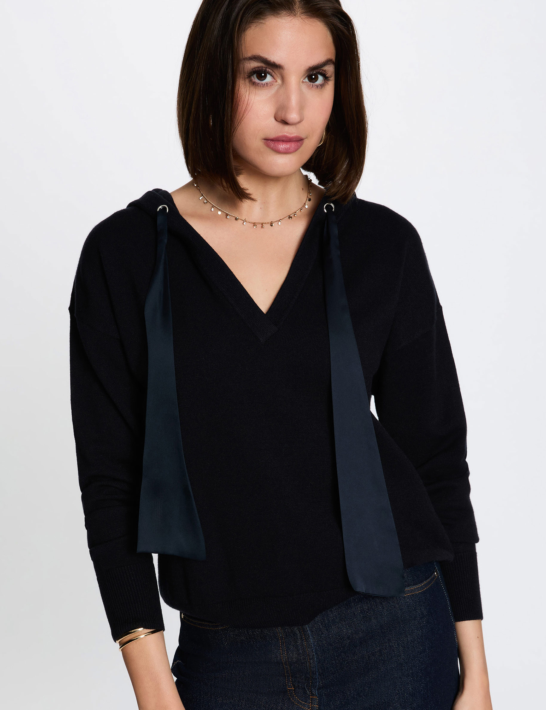 Kapuzensweater marineblau damen