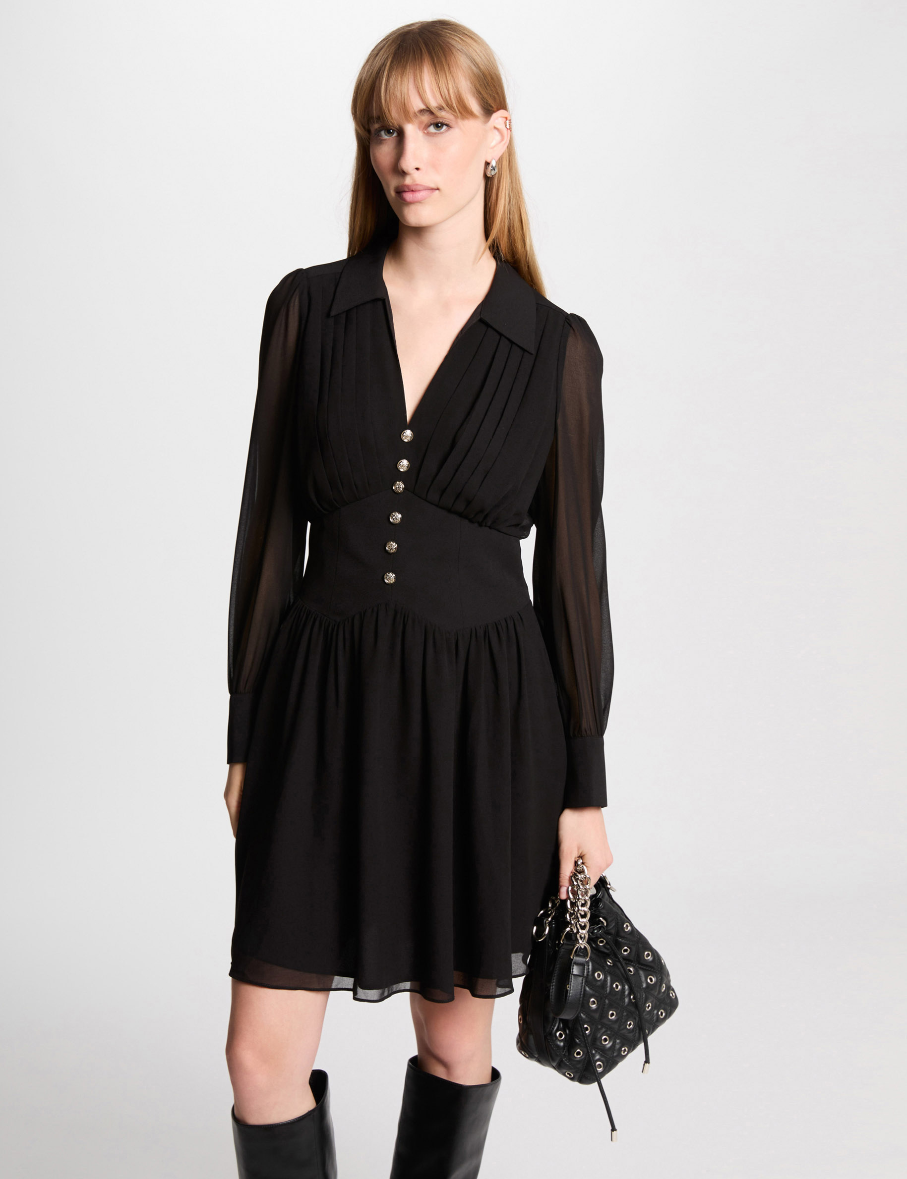 kurzes flieendes skater kleid schwarz damen Kurzes, fließendes Skater-Kleid schwarz damen
