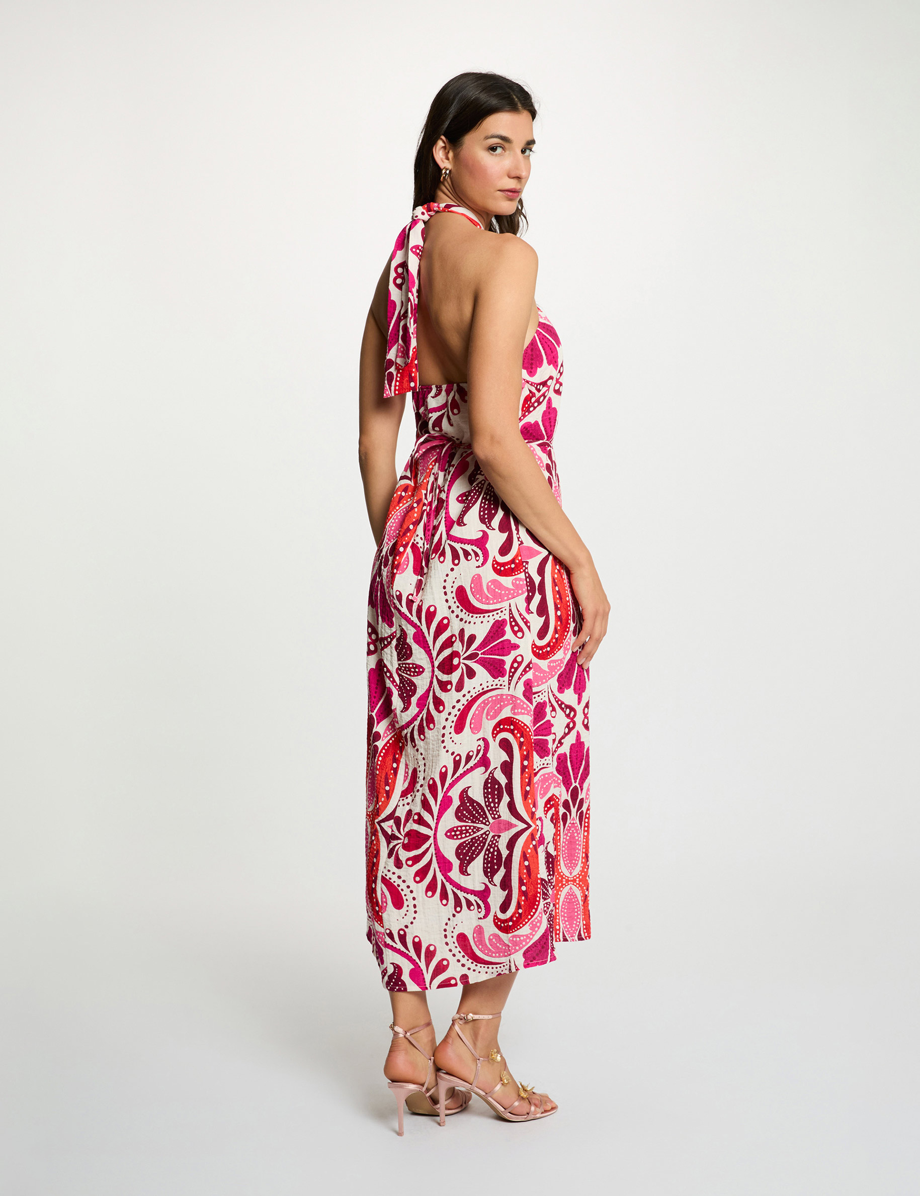 Kleid mit engem Schnitt und Stehkragen mehrfarbig damen