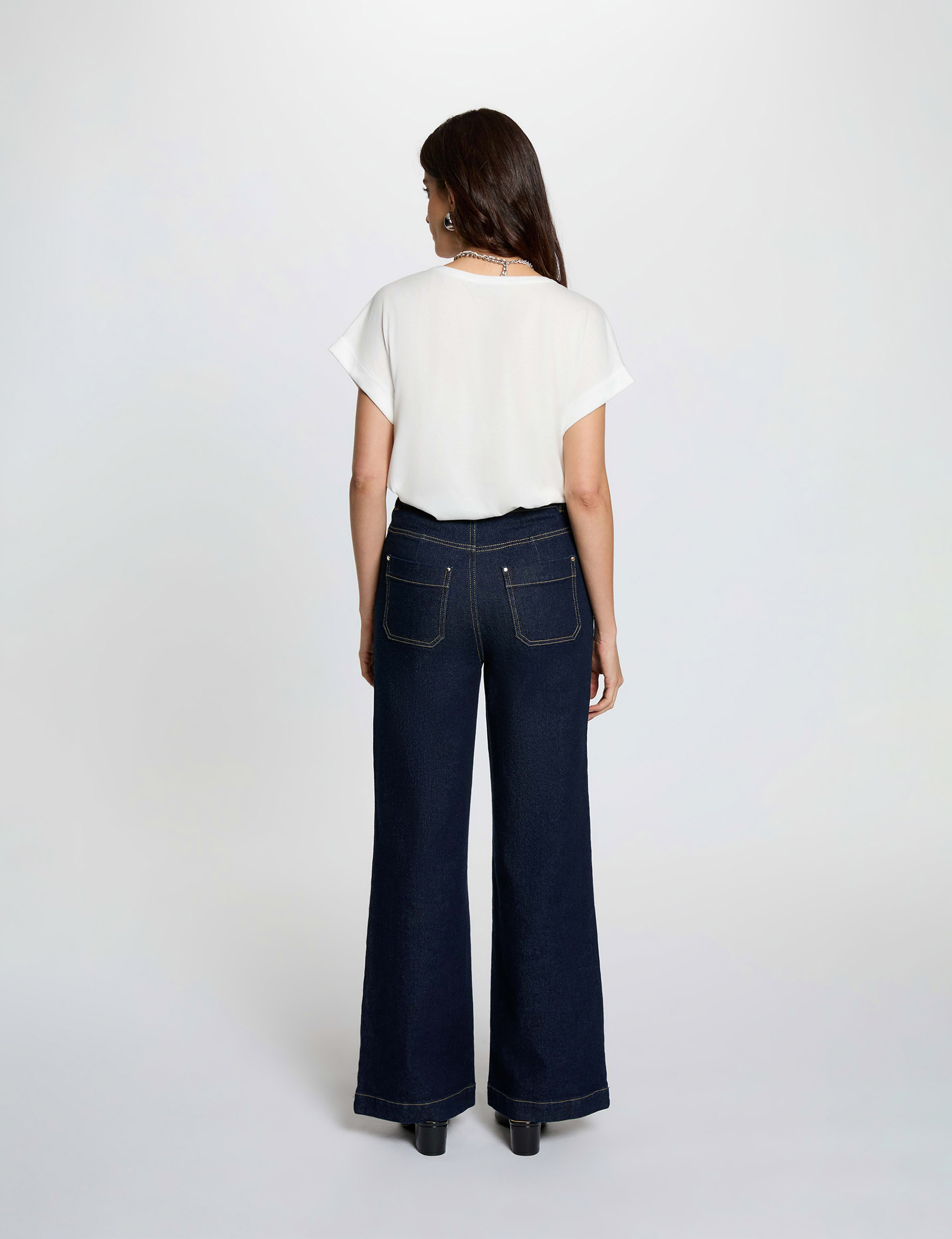 T-Shirt mit Rundhalsausschnitt weiss damen