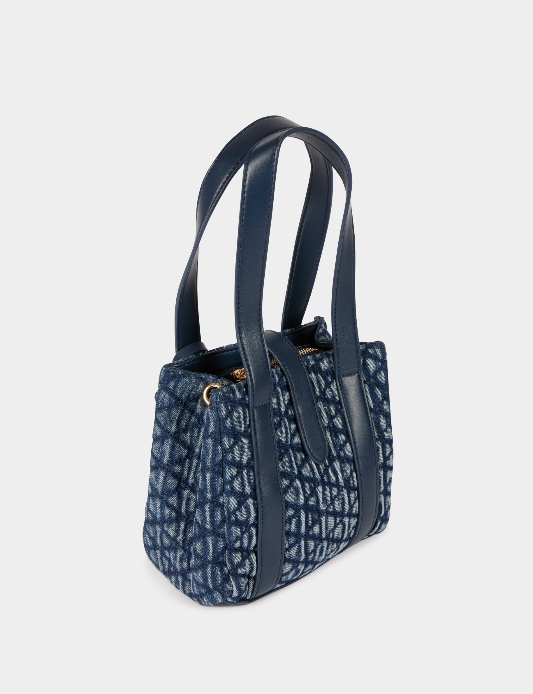 Sac cabas matelass&eacute; denim stone femme