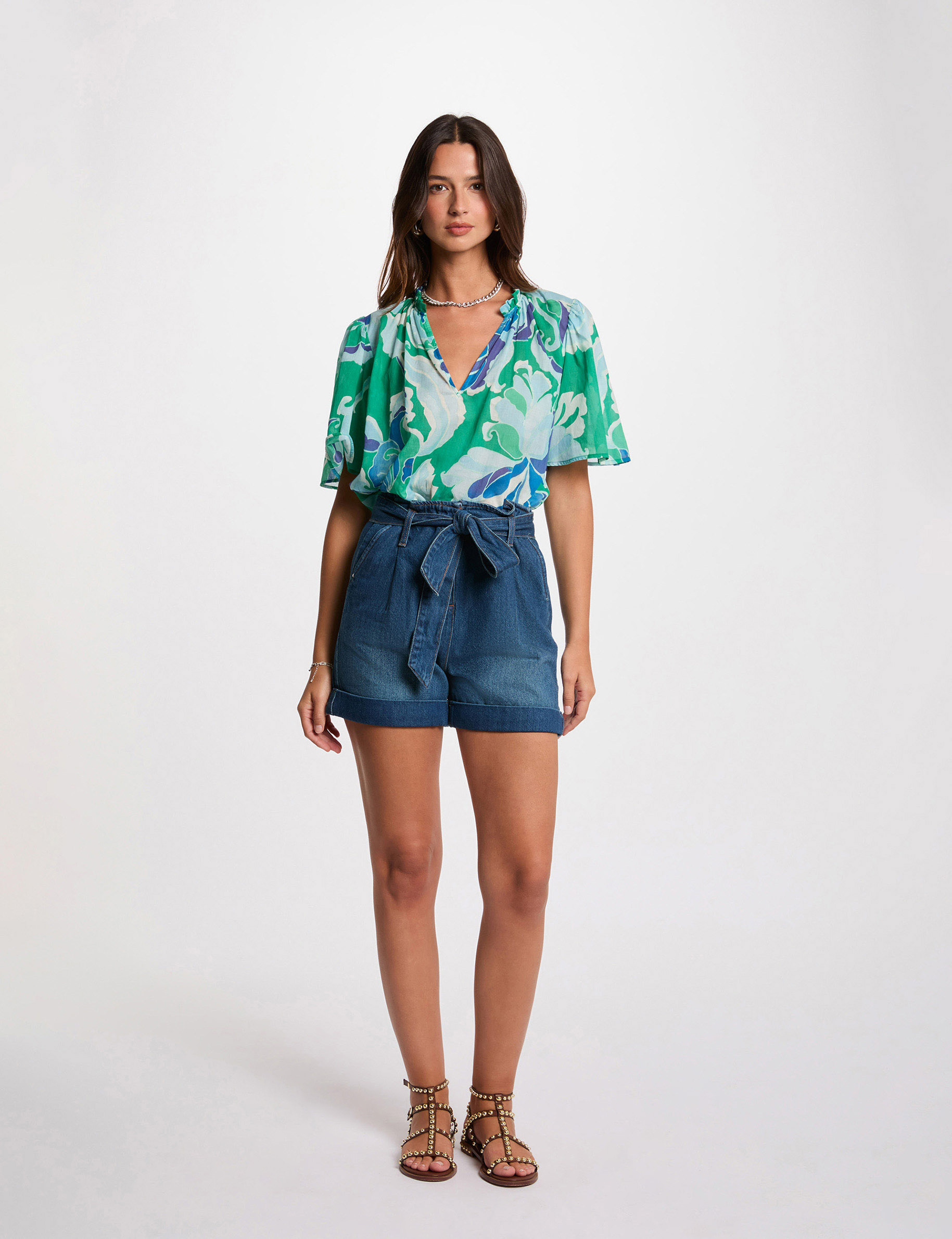 blouse manches courtes multicolore femme Blouse manches courtes multicolore femme