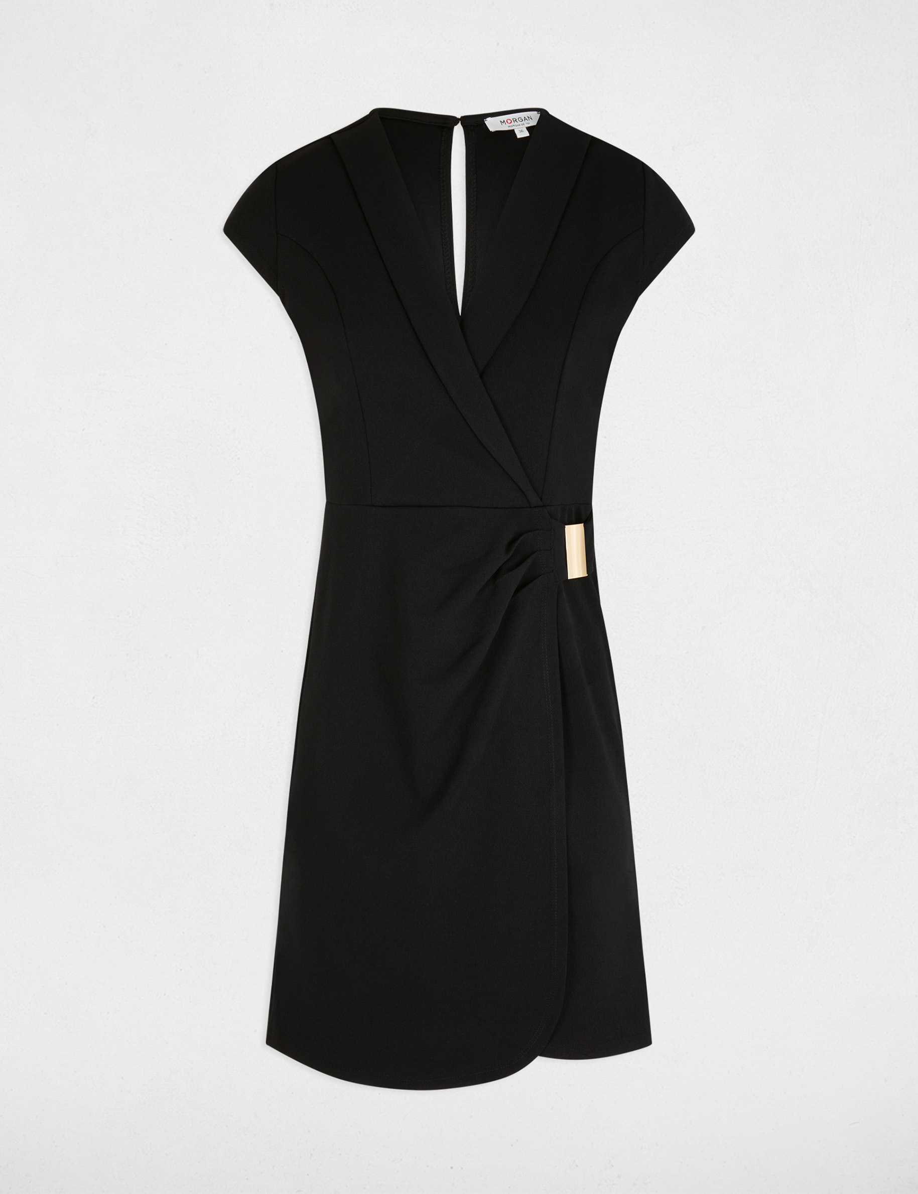 Robe courte d&eacute;collet&eacute; noir femme