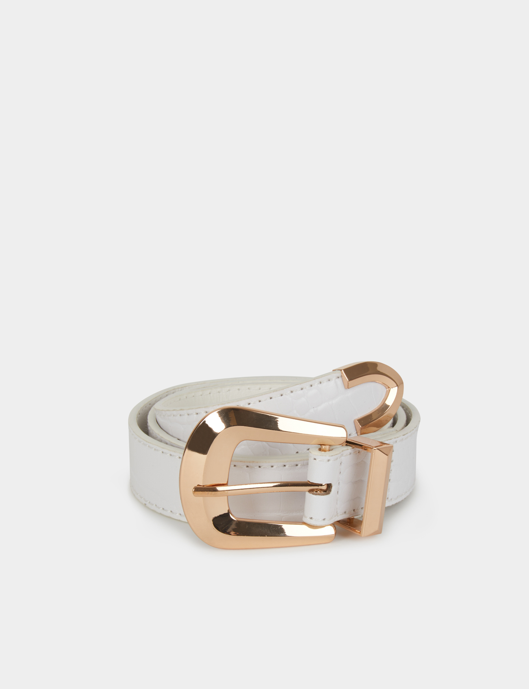 Krokog&uuml;rtel weiss damen