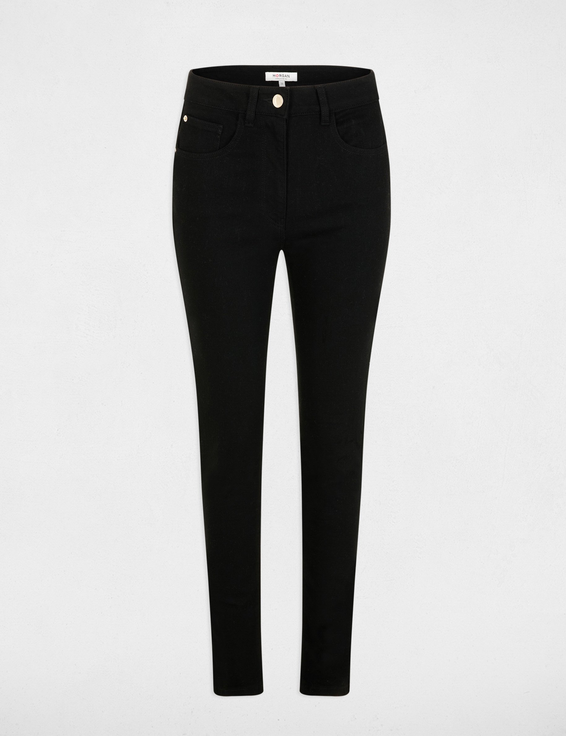 Skinny-Jeans mit hoher Taille schwarz denim damen