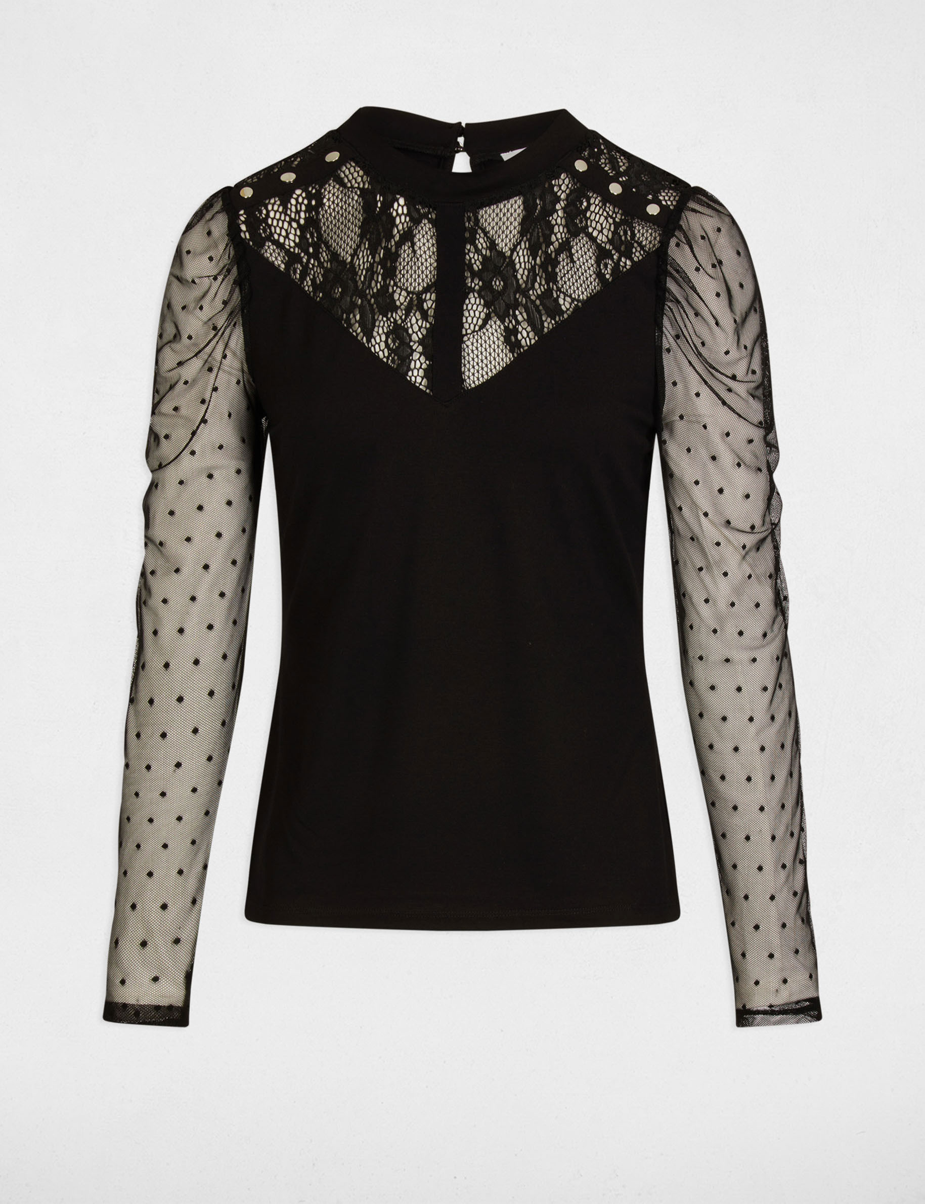 Langarmshirt schwarz damen