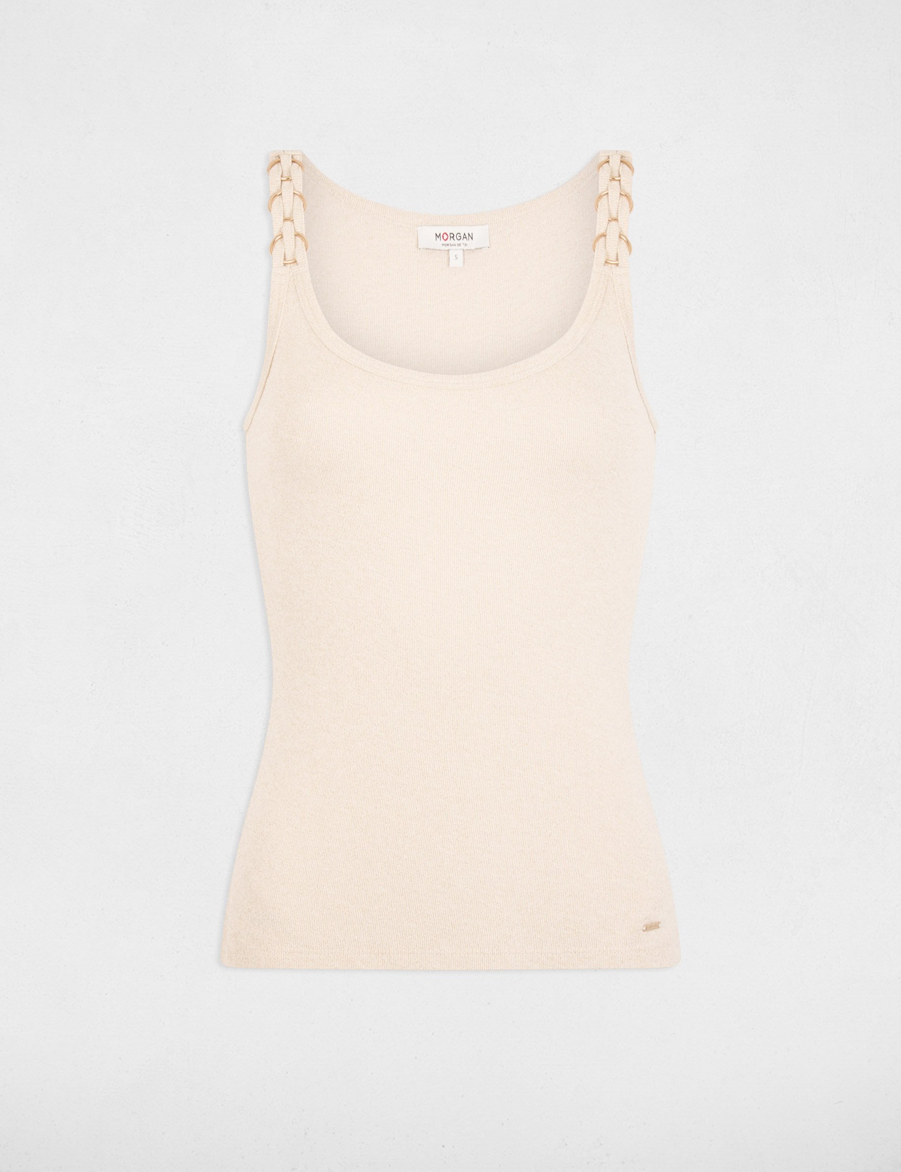 T-shirt cintr&eacute; col rond blanc femme