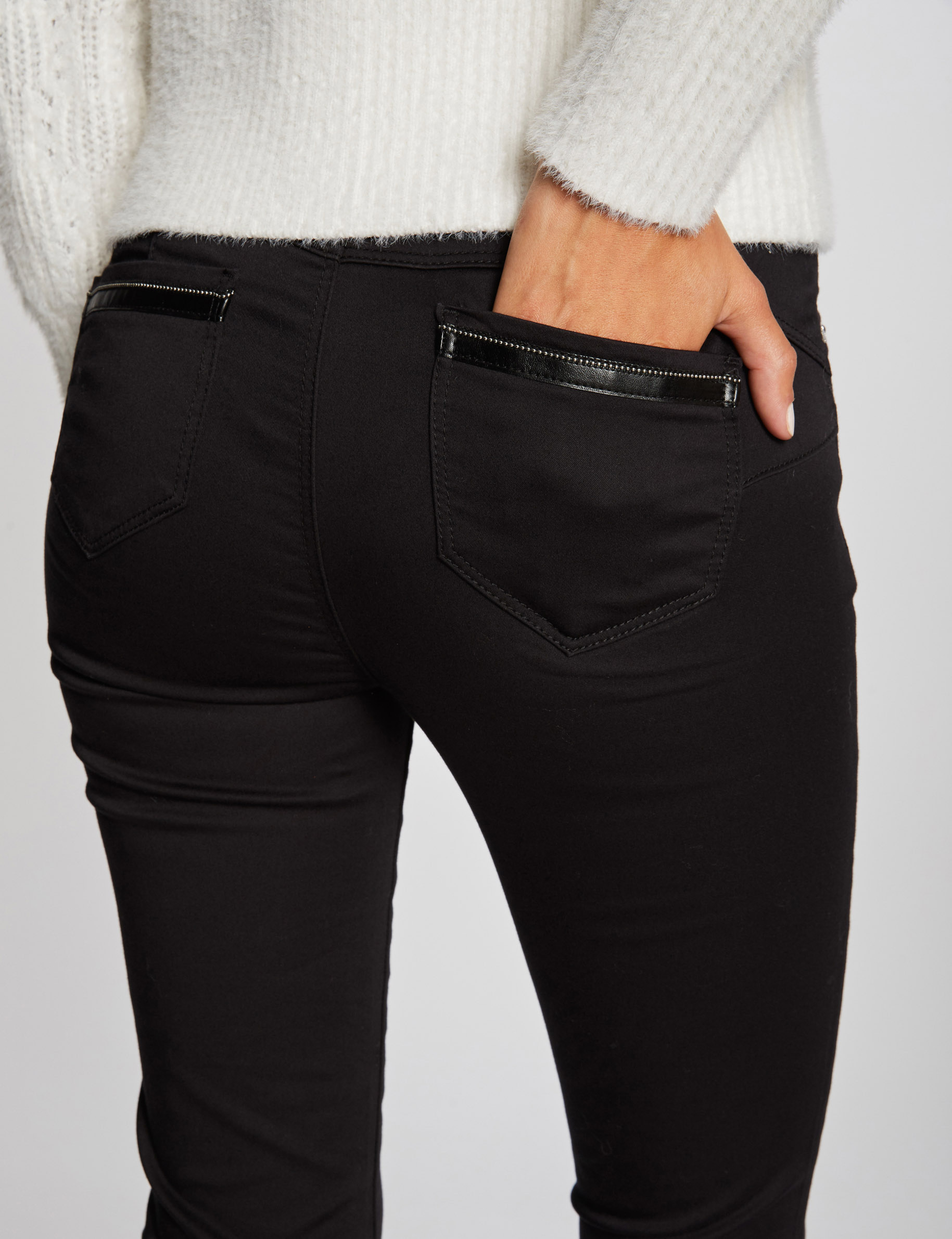 pantalon slim taille standard noir femme Pantalon slim taille standard noir femme